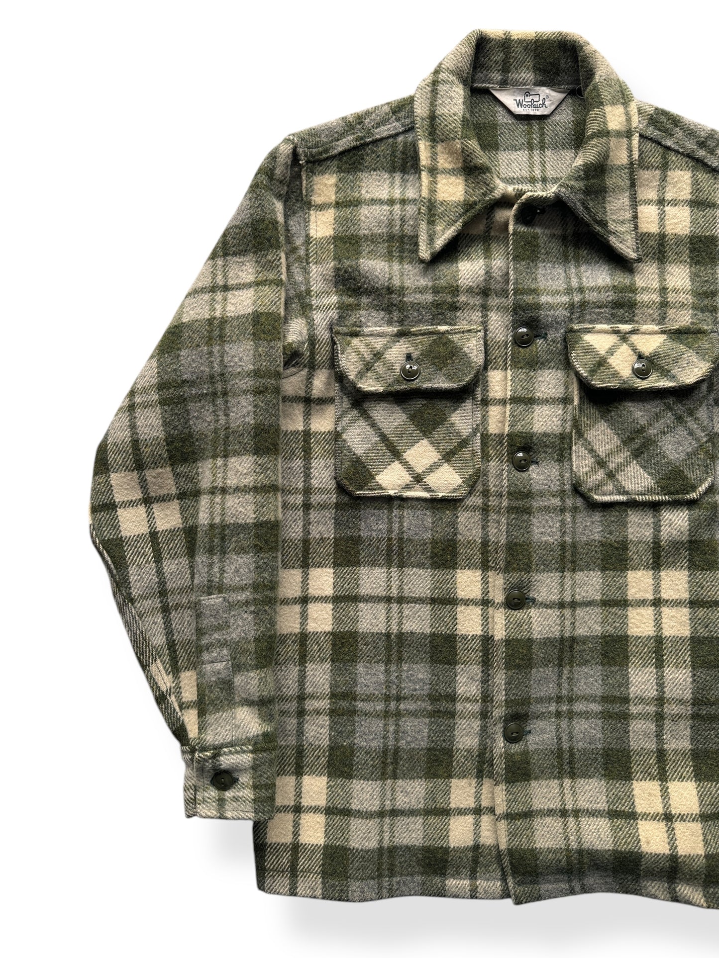 Front Right of Vintage Earth Tone Woolrich Jacket SZ M