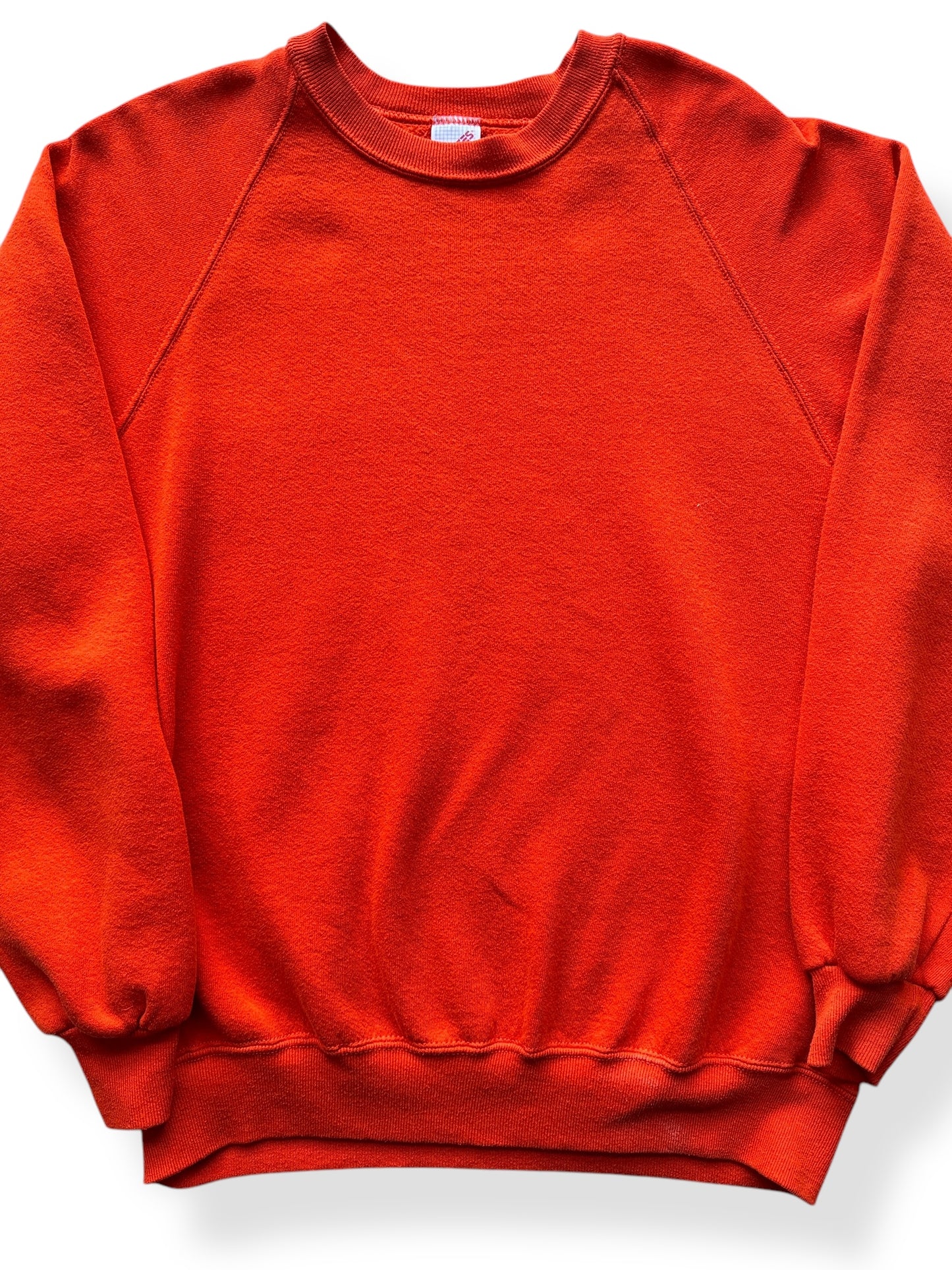 Front Close Up of Vintage Orange Jerzees Sweatshirt SZ L