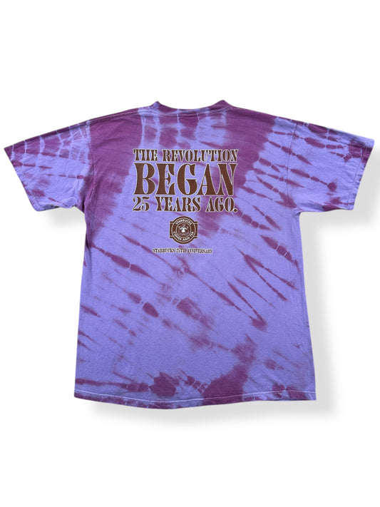 Back of Vintage Tie Dye Starbucks 25th Anni Tee SZ XL