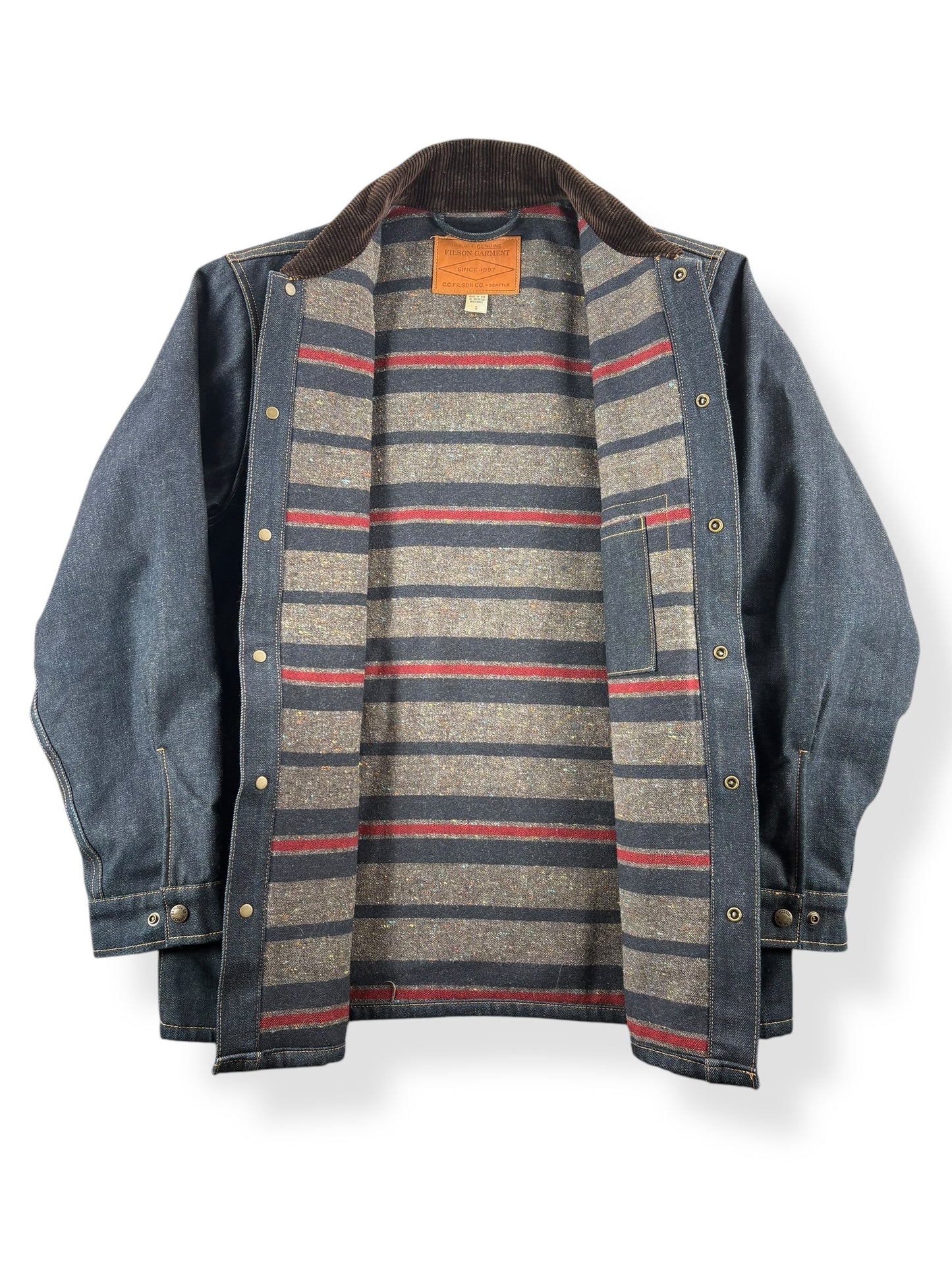 Inside of Modern Filson Lined Denim Cruiser Jacket SZ S