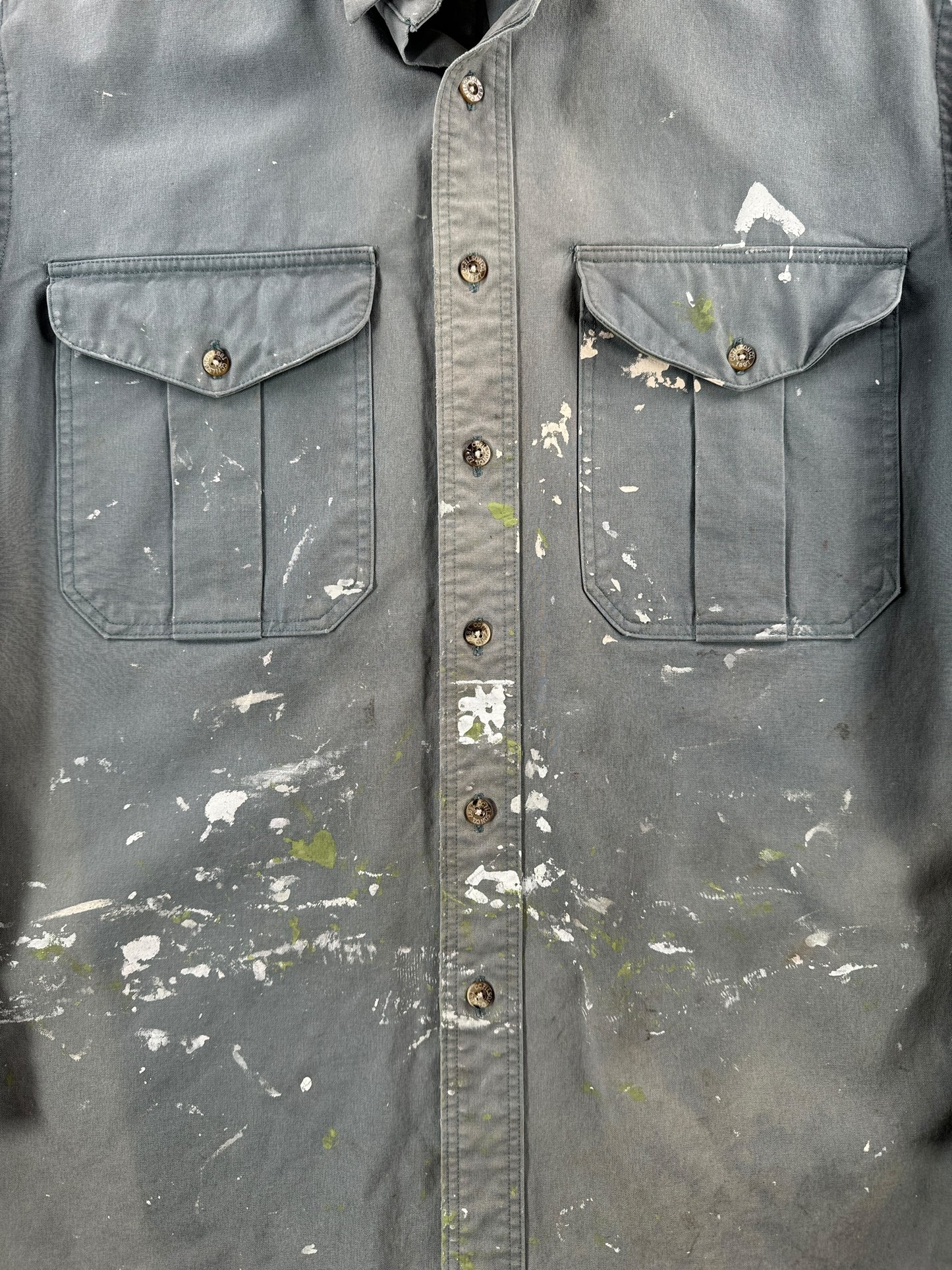 Front Staining on Modern Thrashed Filson Painter Shirt SZ M