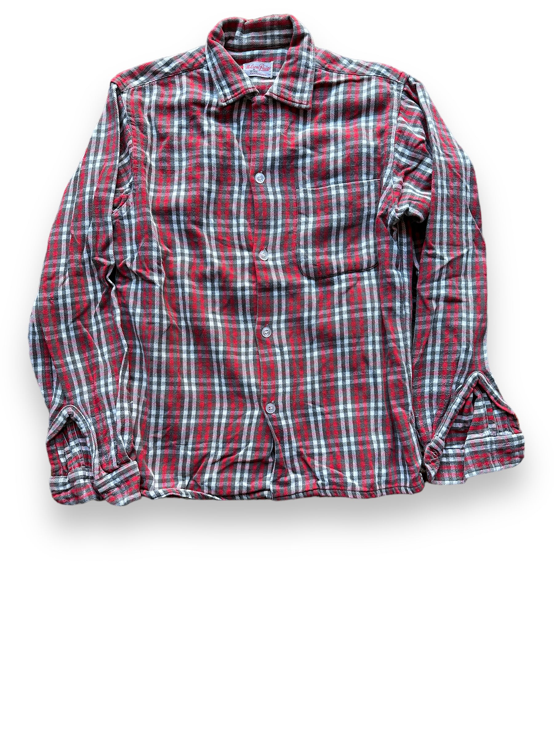 Front View of Vintage Nelson Paige Cotton Flannel SZ L | Vintage Loop Collar Shirt Seattle | Barn Owl Vintage Seattle