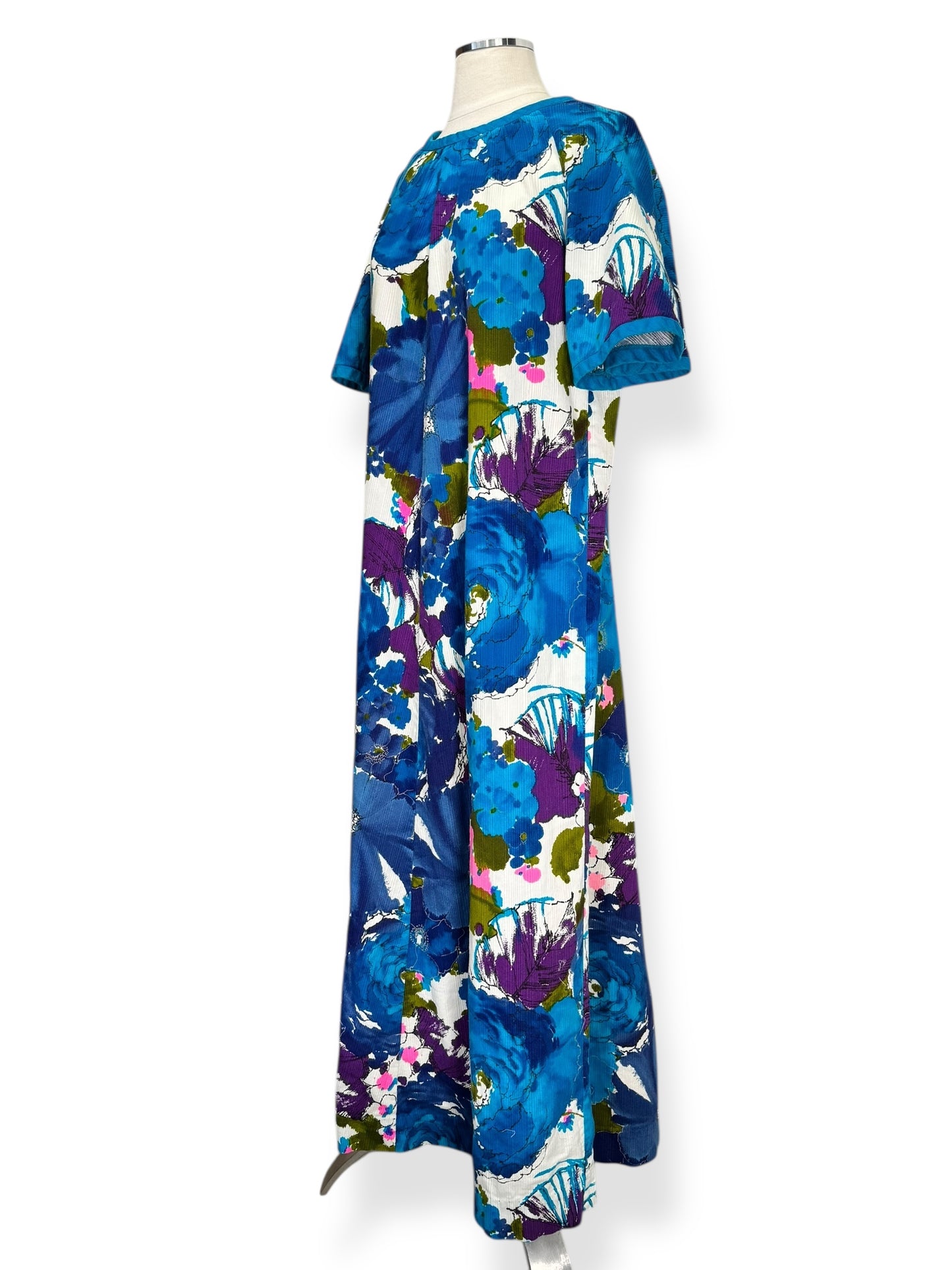 Side 1960s Paradise Hawaii Maxi Dress M-L