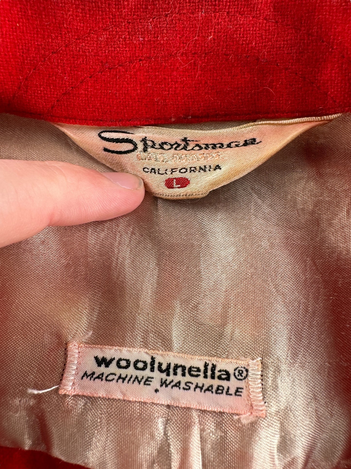 Tag on Vintage Sportsman Red and Grey Rockabilly Short Sleeve SZ L