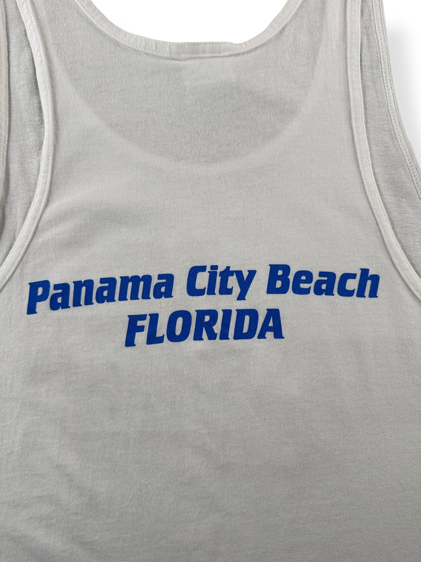 Back Graphic of Vintage MTV Spring Break '96 Tank Top SZ L