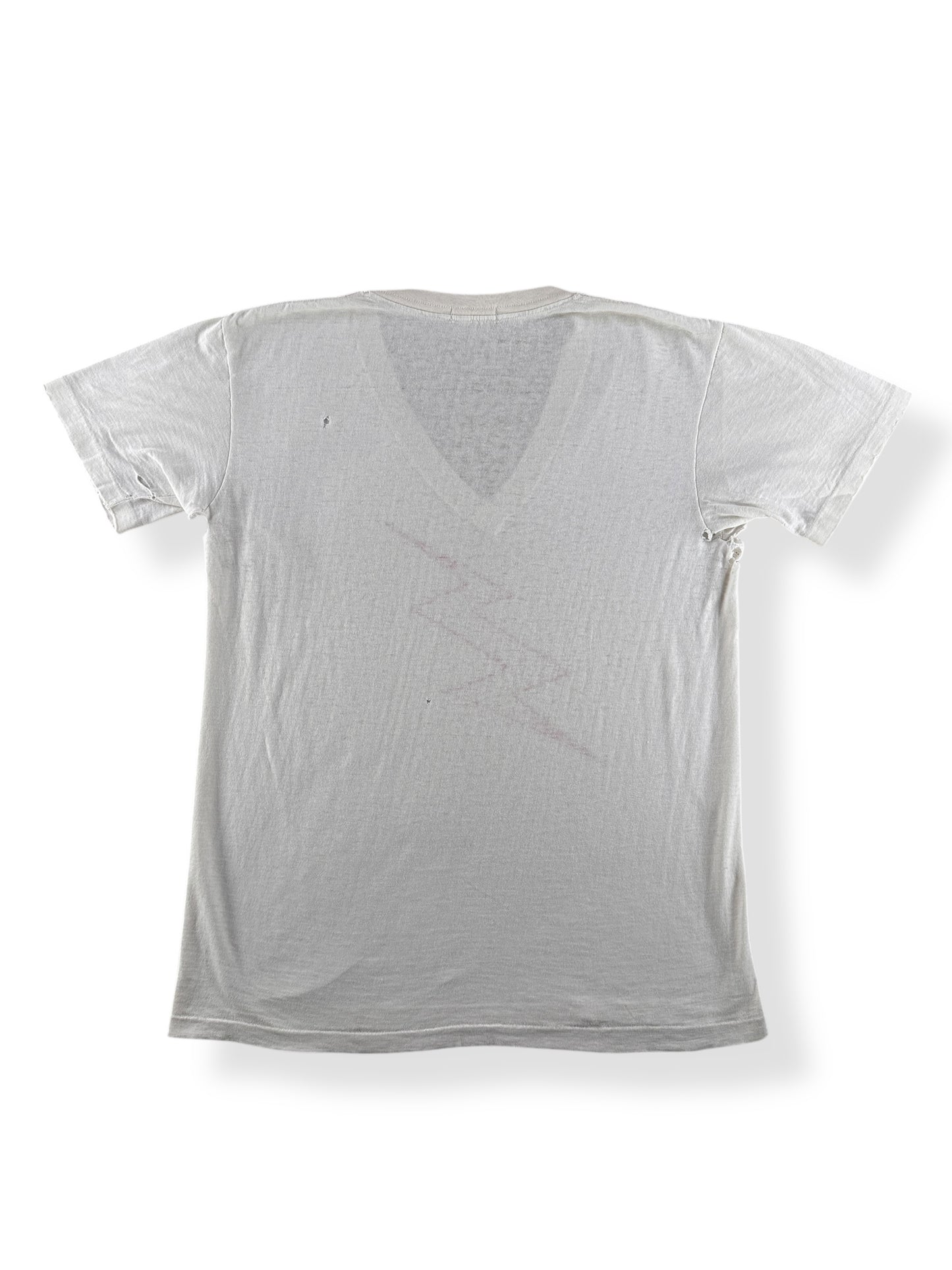 Back of Vintage Thrashed Lightning Bolt V-Neck Tee SZ S