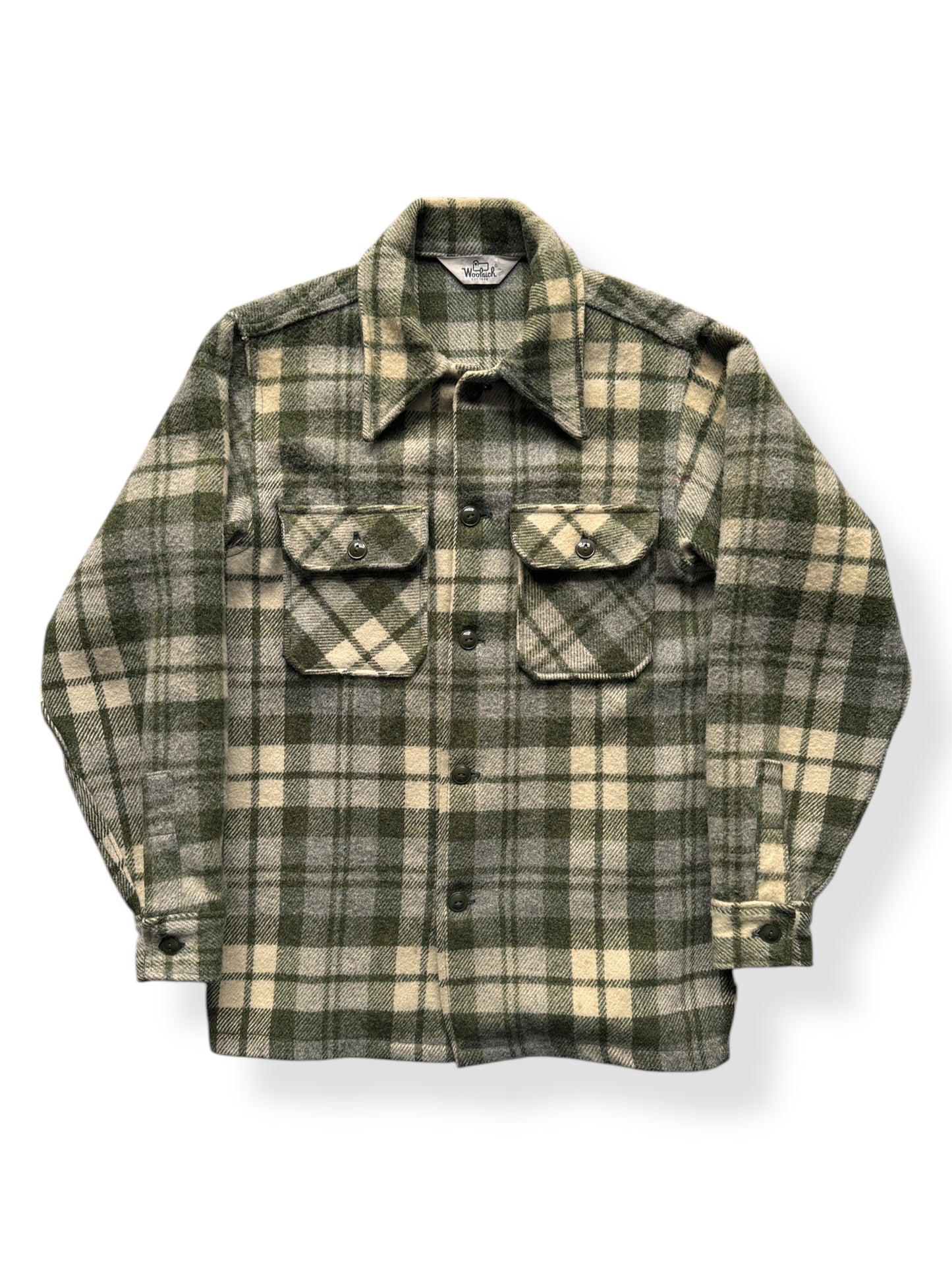 Front of Vintage Earth Tone Woolrich Jacket SZ M