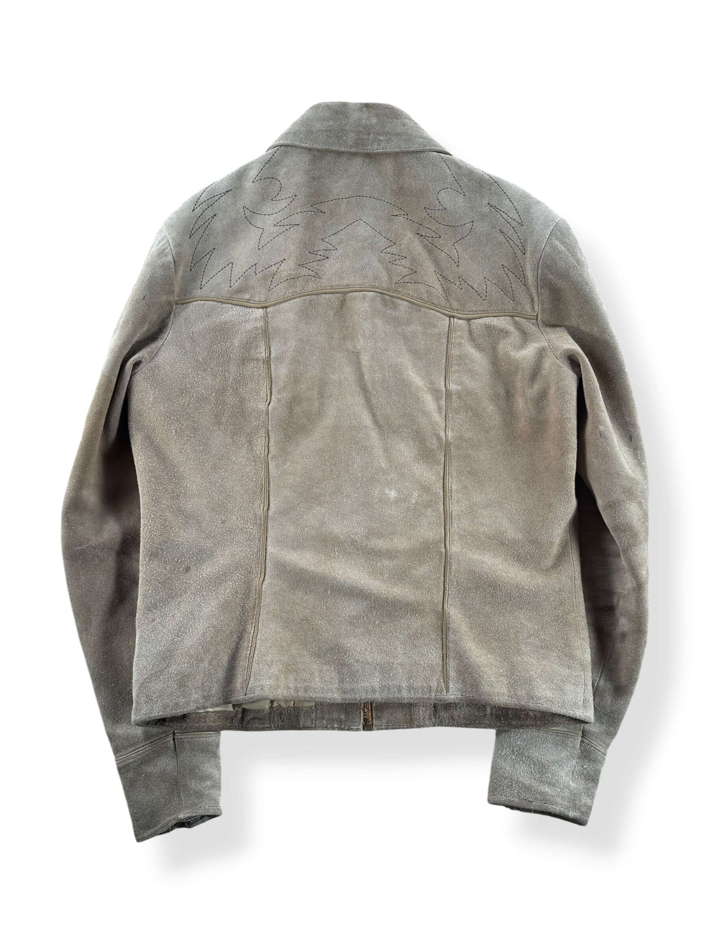 Back of Vintage Suede Western Smile Pocket Jacket SZ M