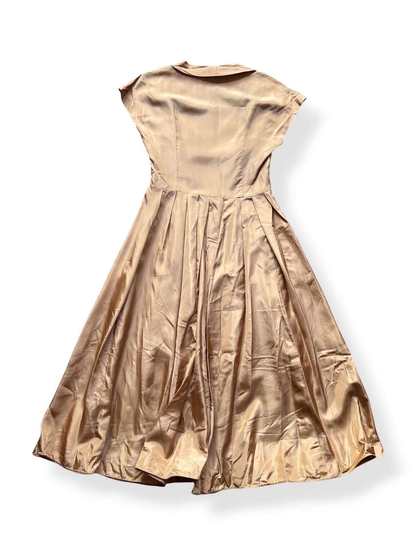 Back of Vintage Mid Century Golden Fit and Flare Dress
