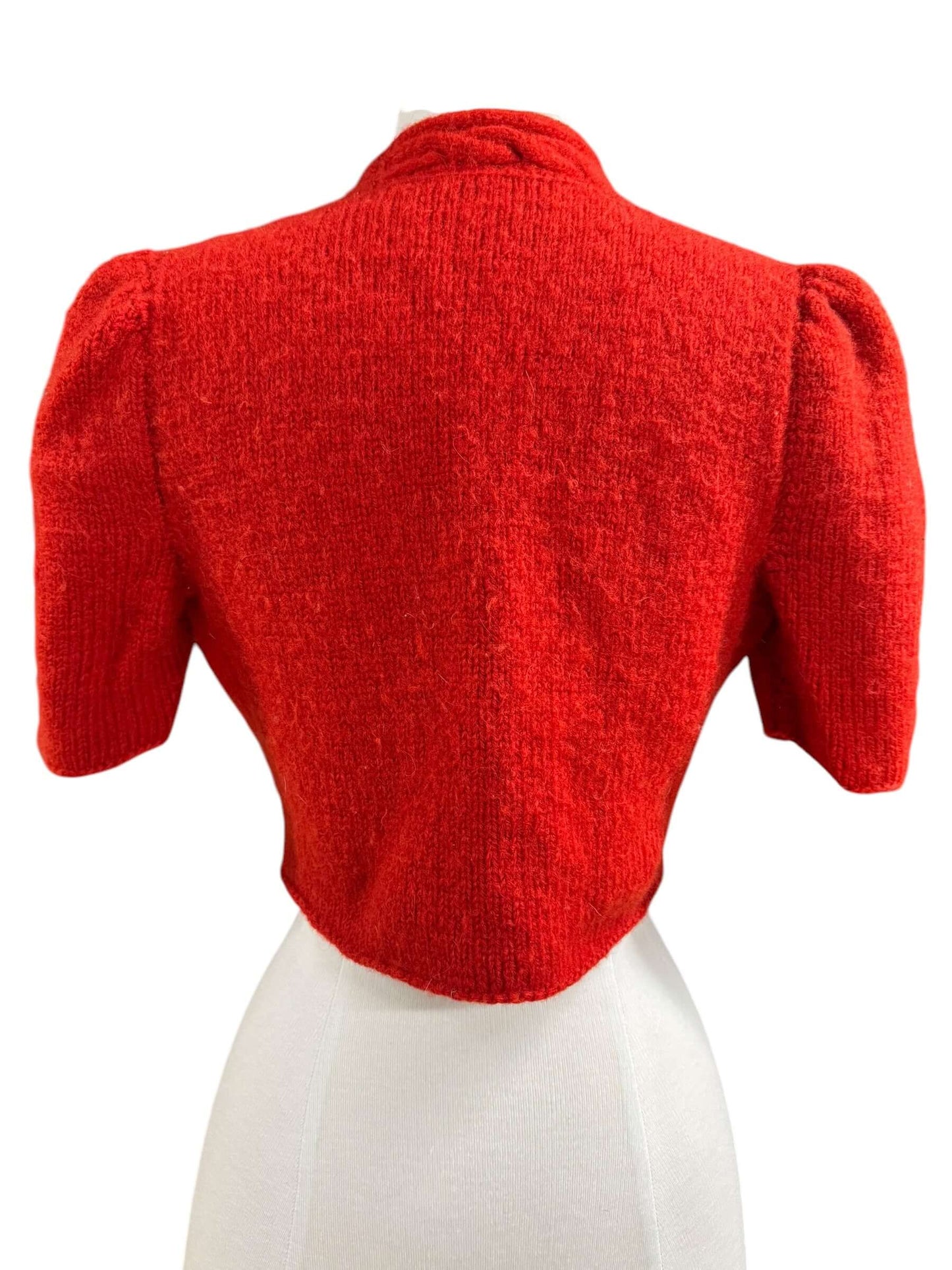 Back view of Vintage Handmade Short Sleeve Cardigan S