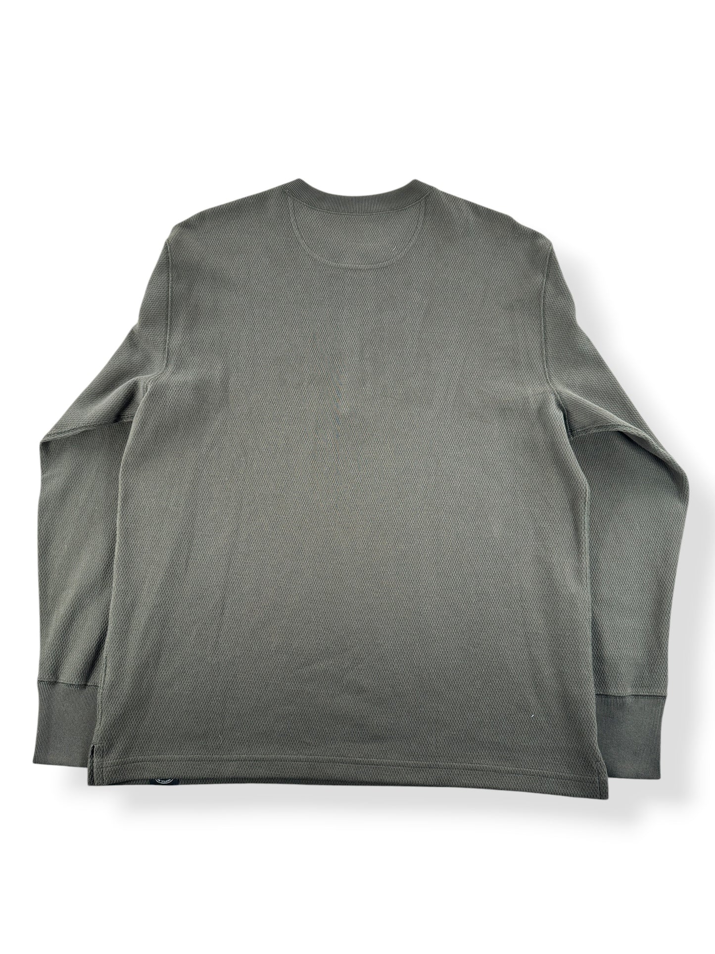 Back of Filson Mossy Rock Waffle Knit Henley SZ L