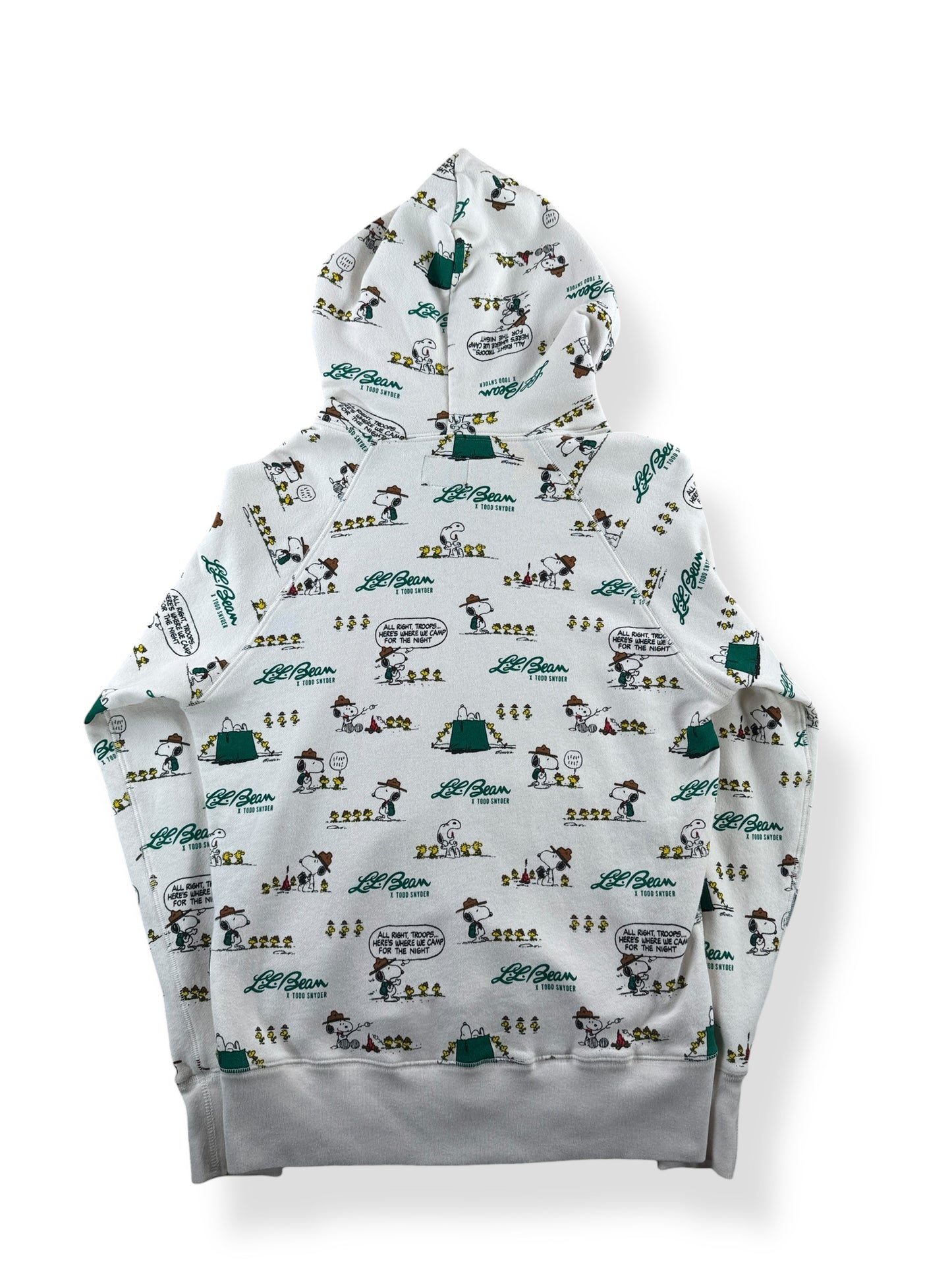 Back of Repro LL Bean x Todd Snyder All Over Print Snoopy Hoodie SZ M