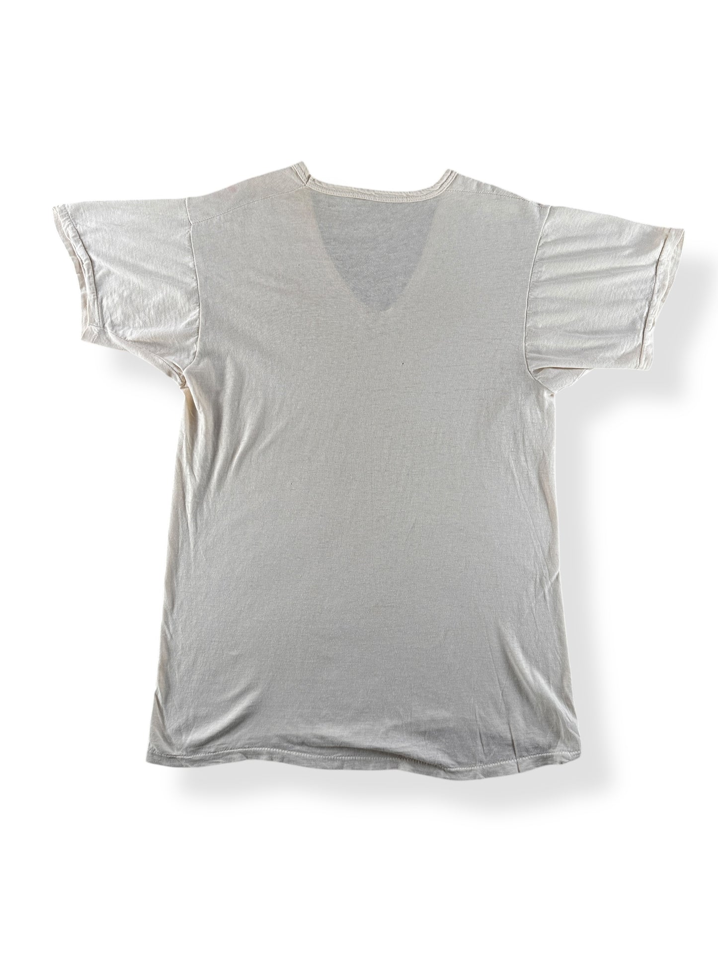 Back of Vintage Thrasher White V Neck SZ S