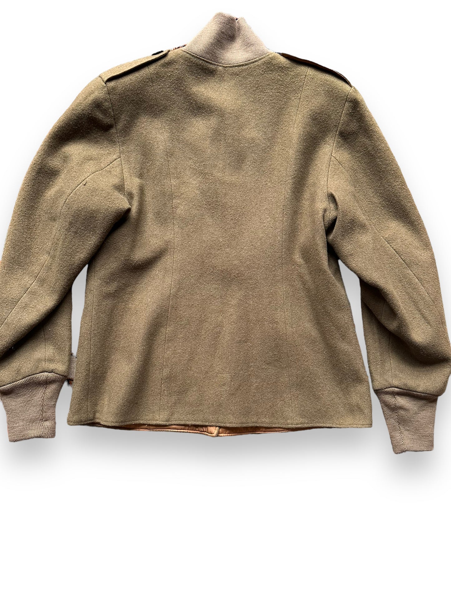 Rear Detail on Vintage WWII Era Womens Wool Field Liner SZ 14R | Vintage M-1943 Wool Jacket Seattle | Barn Owl Vintage Seattle