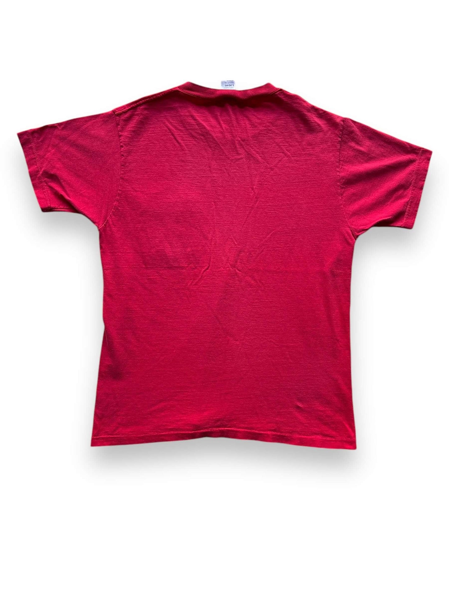 Rear View of Vintage Royal Comfort Single Stitch Maroon Pocket Tee SZ L