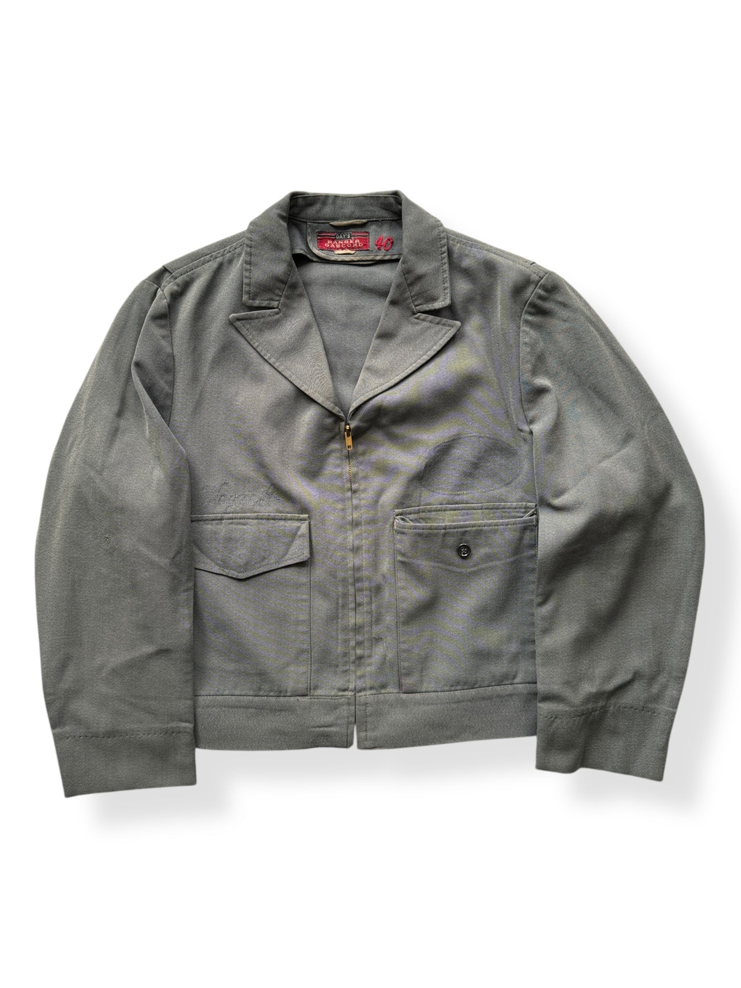 Front of Vintage Days Ranger Gabcord Gabardine Work Jacket SZ 40