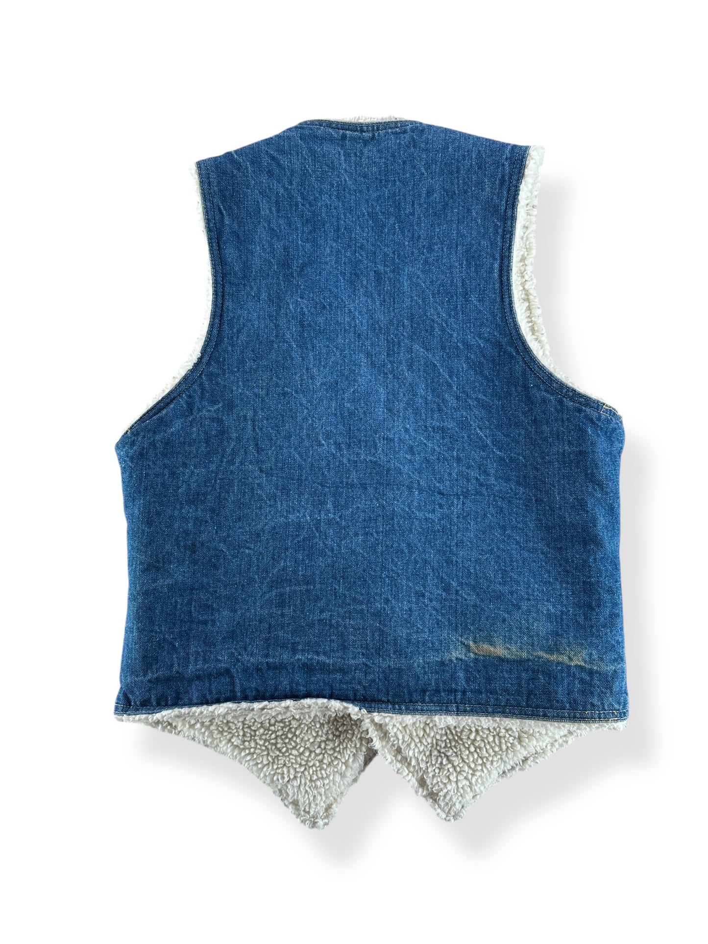 Back of Vintage Levi's Orange Tab Shearling Vest SZ M