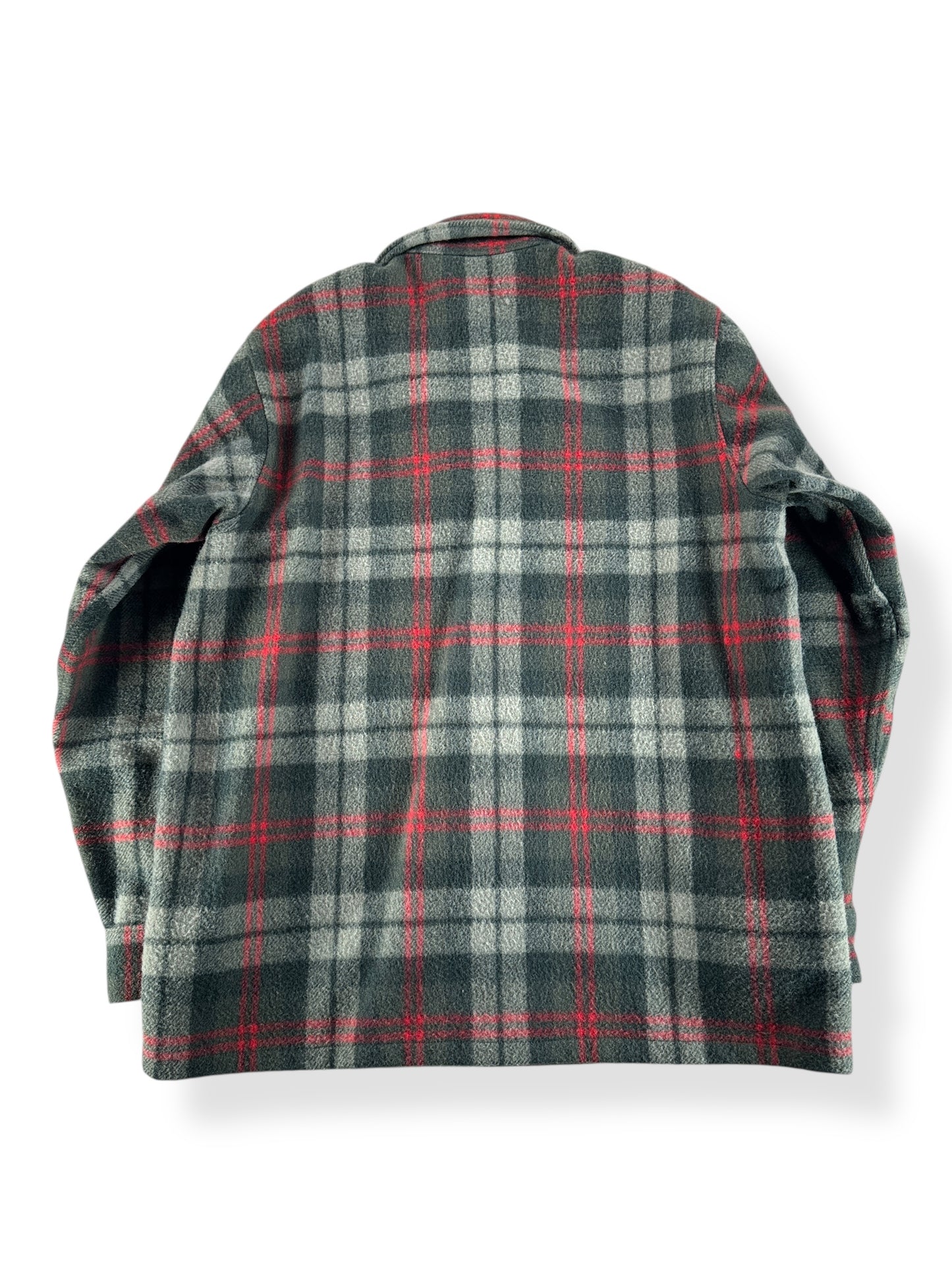 Back of Vintage Woolrich Green and Red Jac-Shirt SZ 44