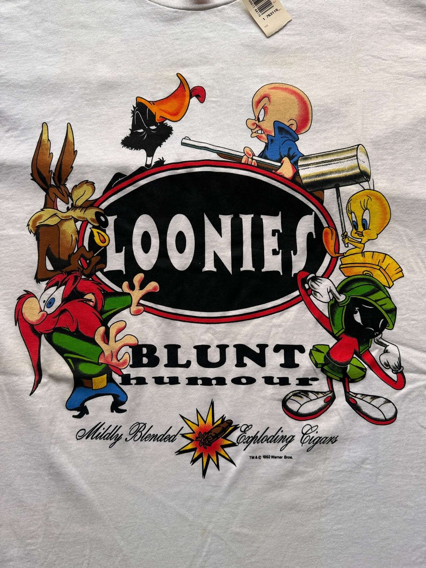 Front Graphic of Vintage NWT Loonies Blunts Tee SZ XL
