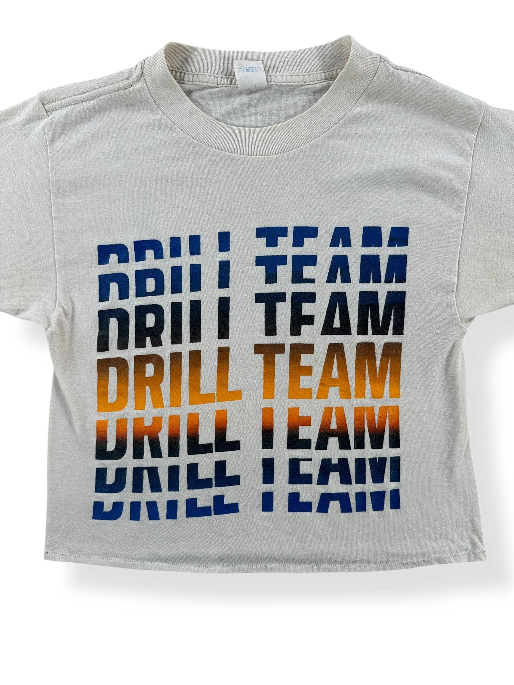 Front Close Up of Vintage Cropped Drill Team Tee SZ XS