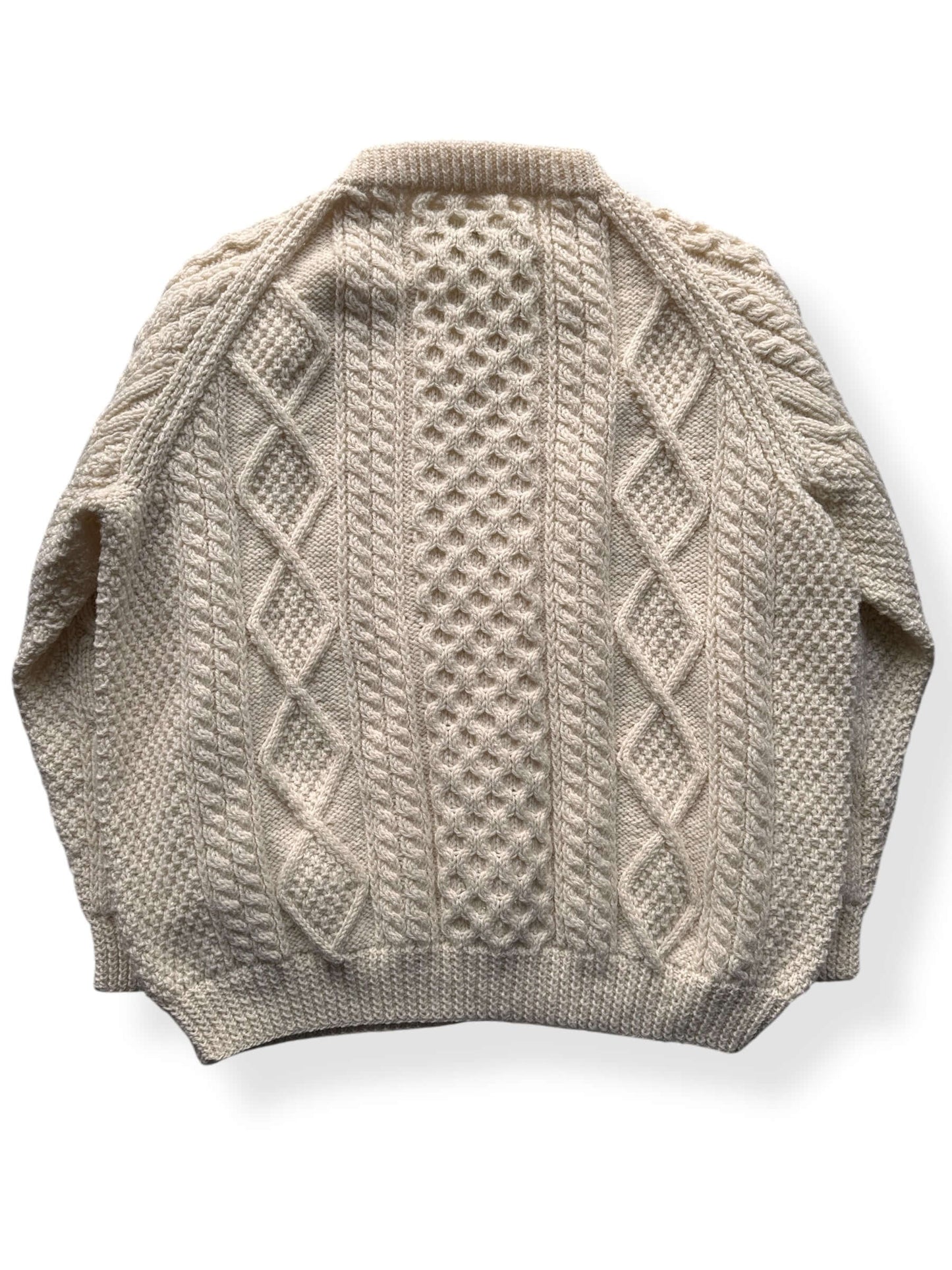 Back of Vintage Sliab Liag Irish Cable Knit Aran Fishermans Sweater SZ XL