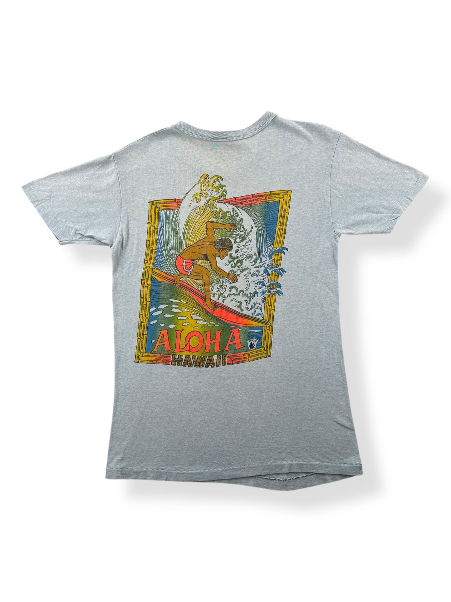 Back of Vintage 70’s Aloha Hawaii Surf Tee SZ XS