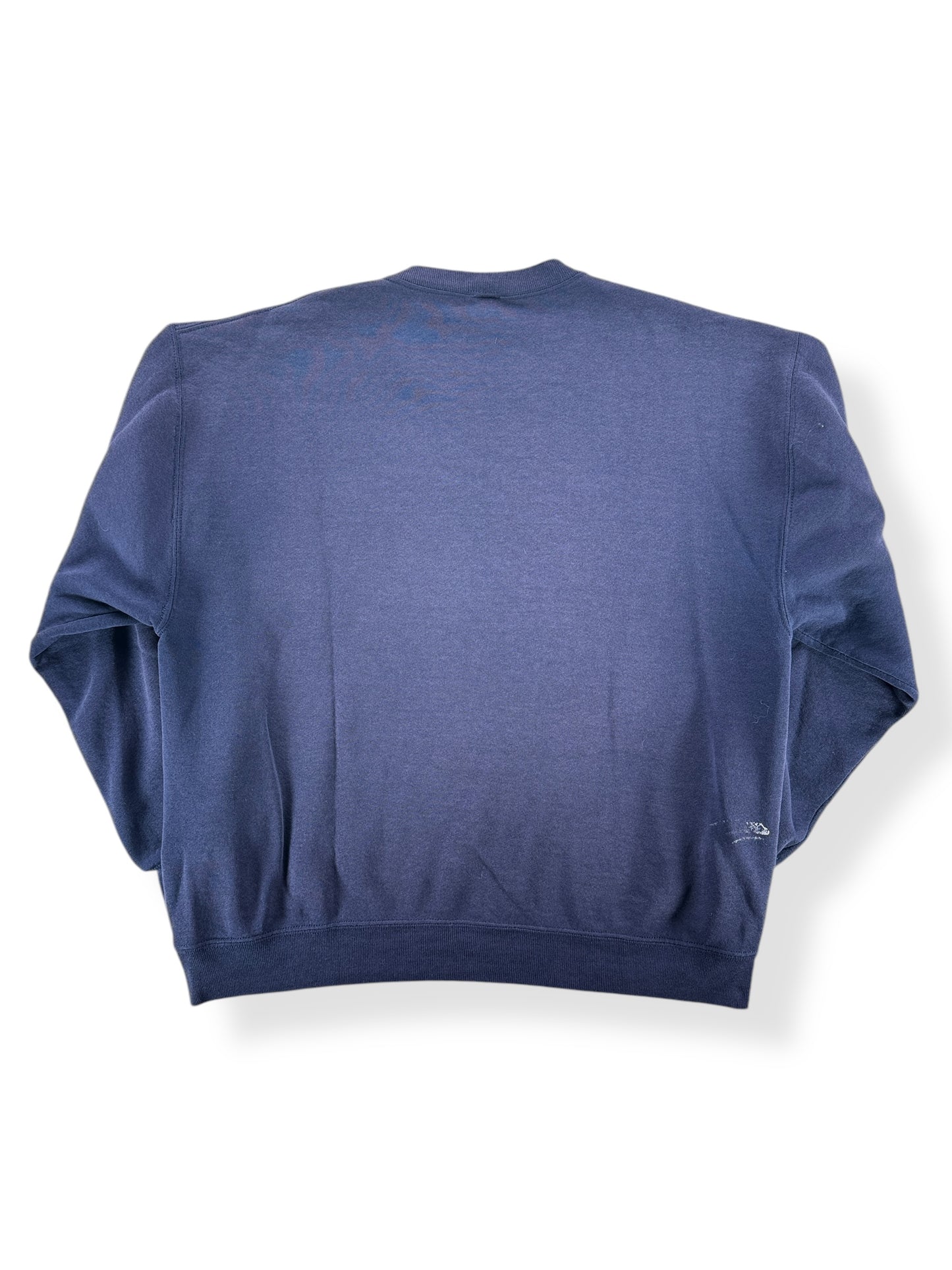 Back of Vintage Blue Russell Single V Crewneck SZ XL