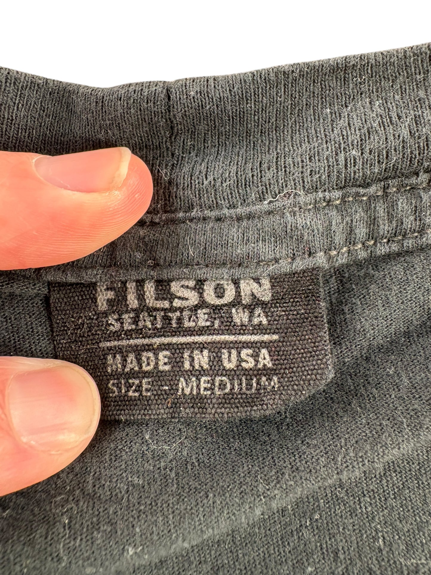 Tag on Modern Filson Black Longsleeve Tee SZ L