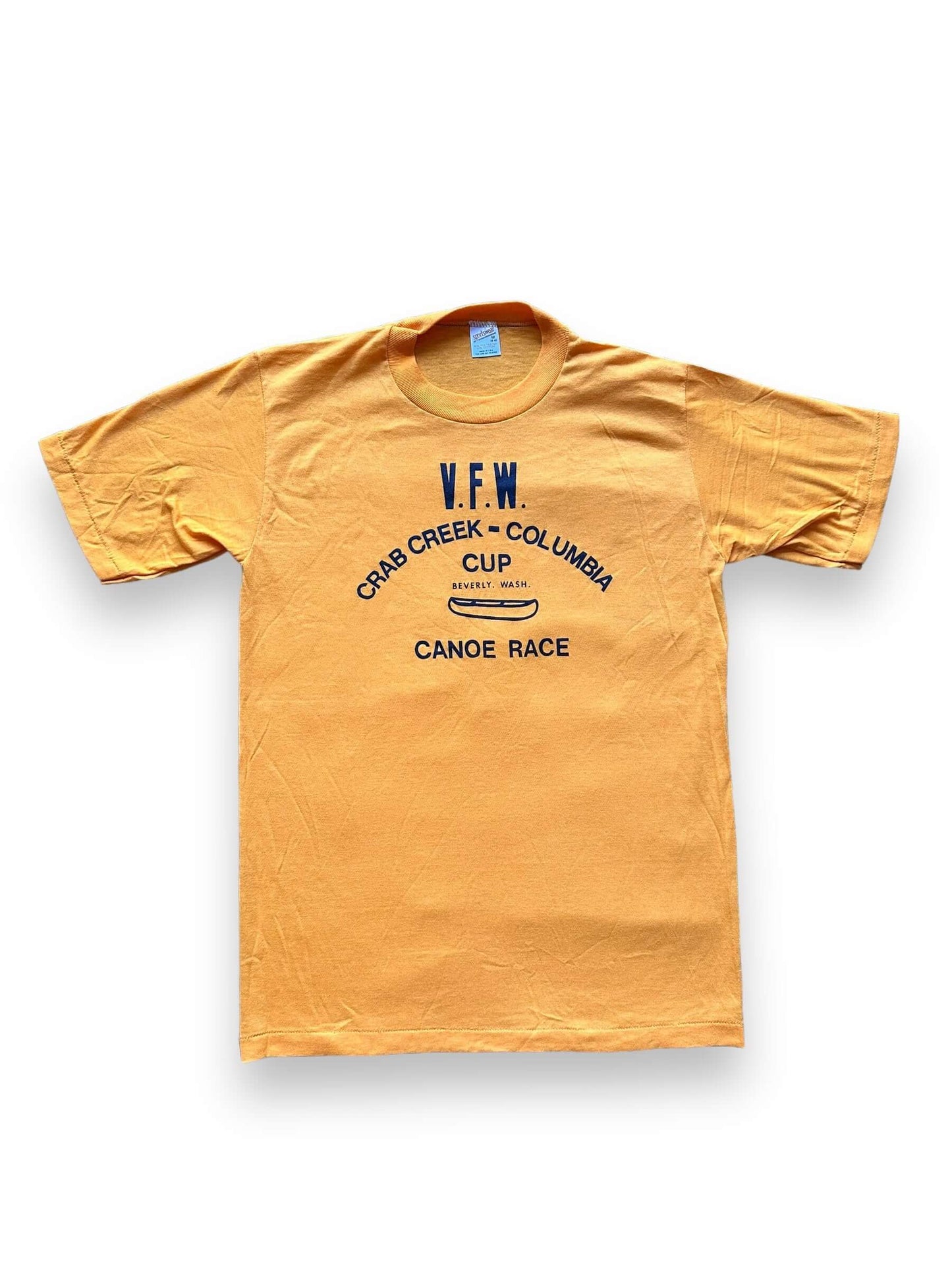 front of Vintage Crab Creek Columbia Canoe Cup Tee SZ M