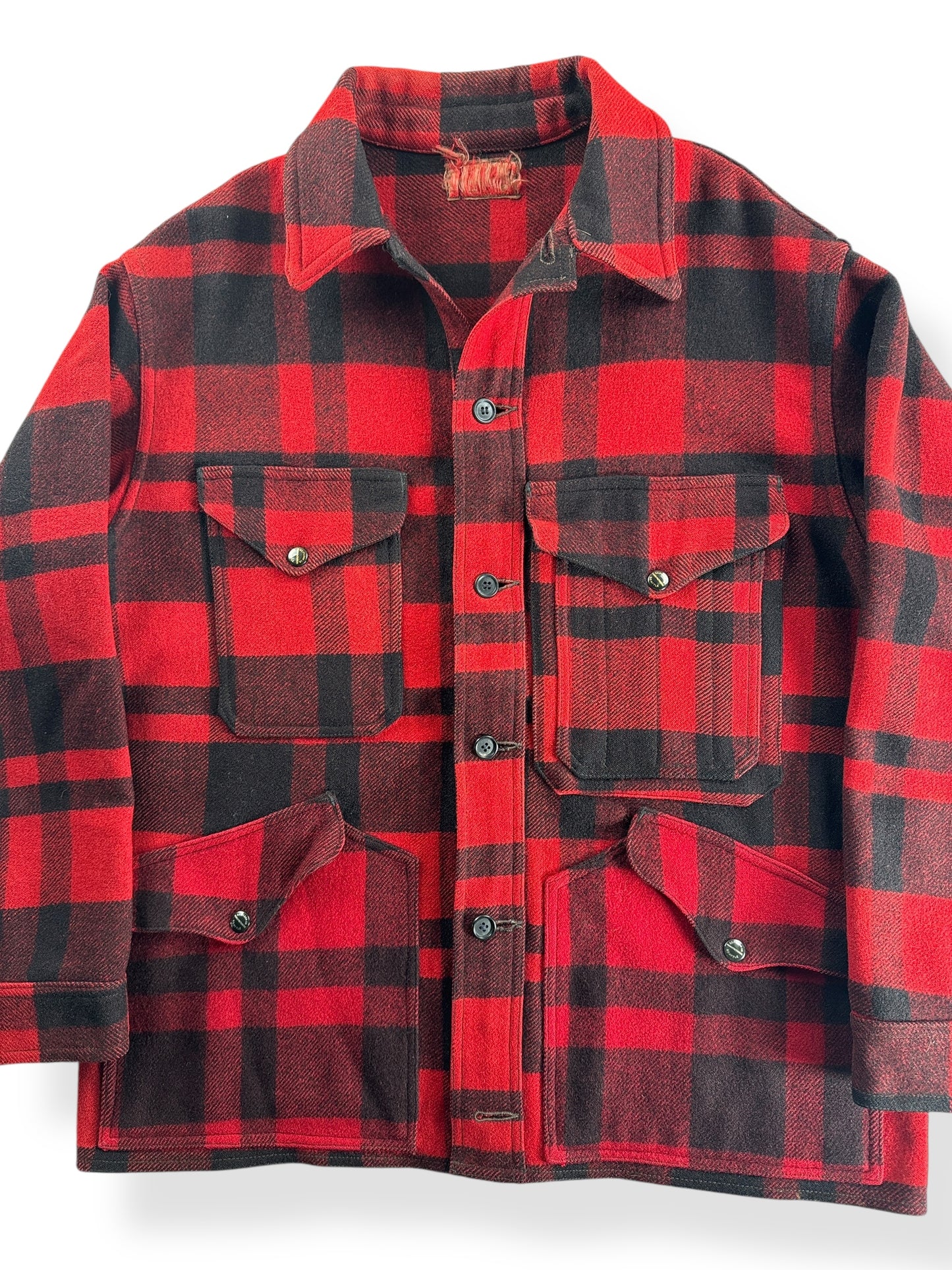 Front Close Up of Vintage Filson Hunter Jacket with Custom Pocket Flaps SZ 46