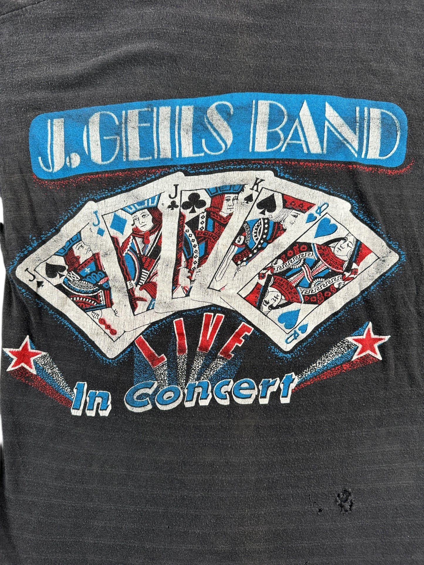 Back Graphic of Vintage J Geils Band Freeze Frame Parking Lot Boot Tee SZ S