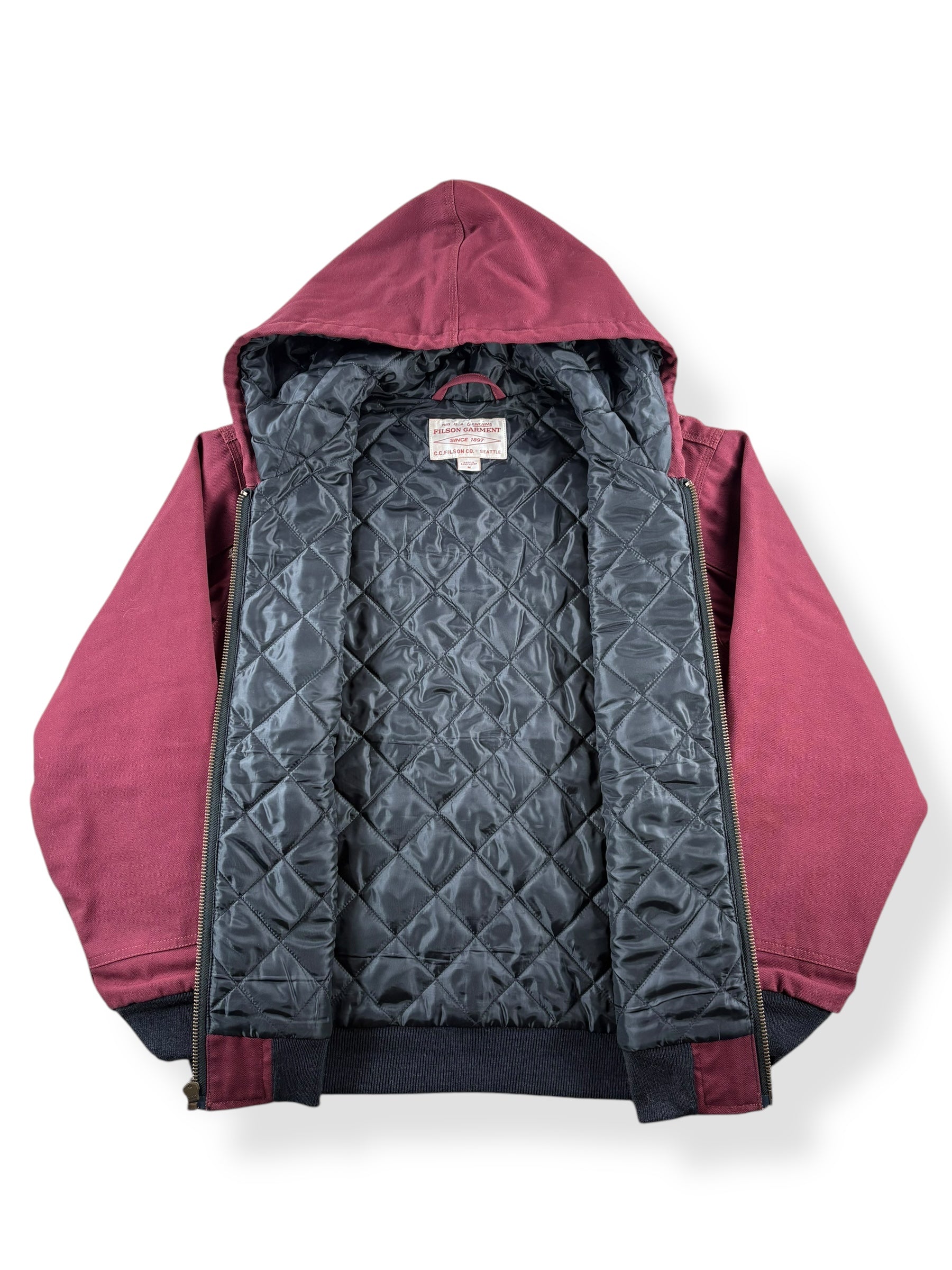 Inside of Modern Filson Insulated Canvas Work Jacket SZ M