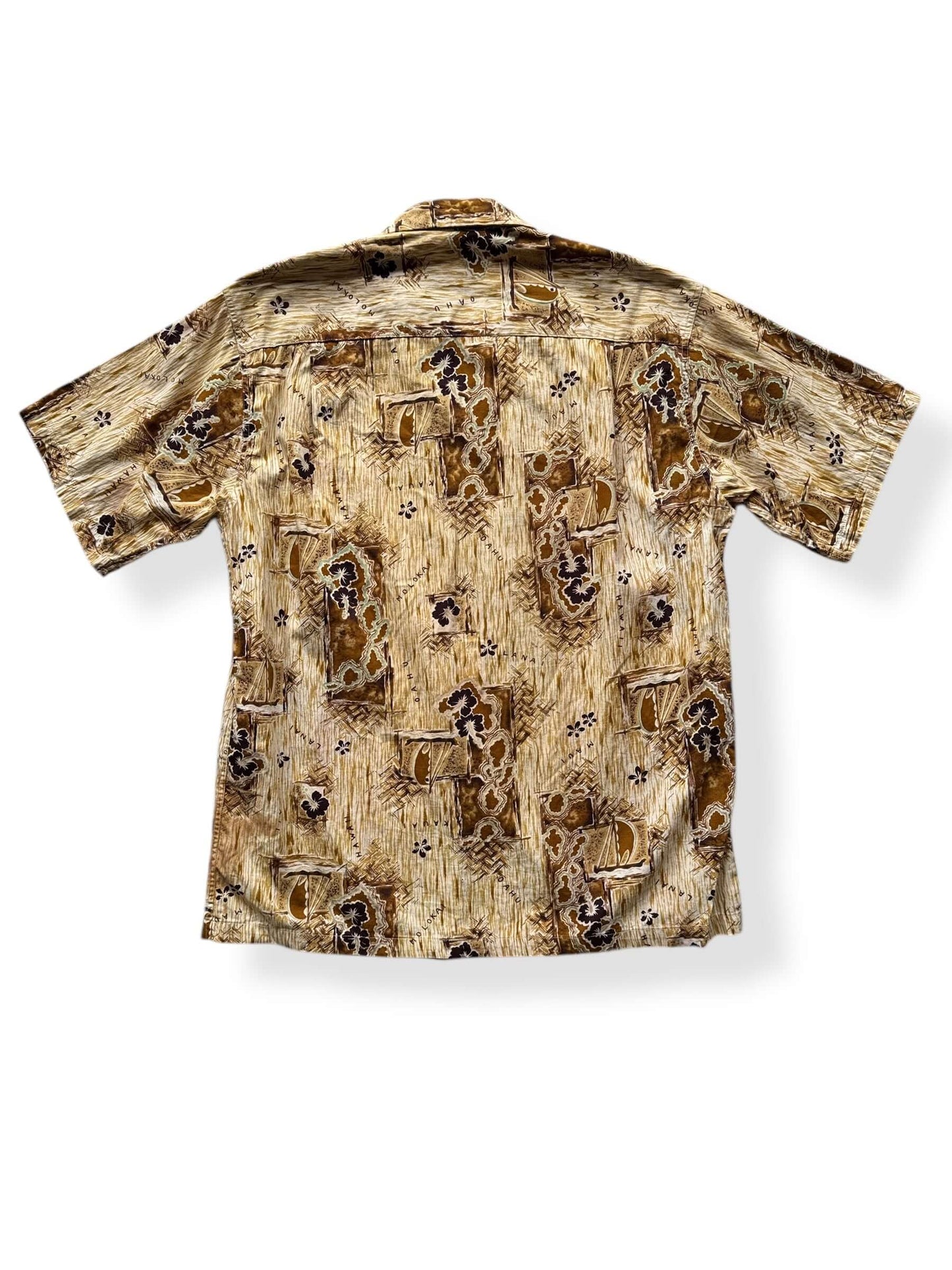 Back of Vintage Alu Lole Cotton Rayon Blend Aloha SZ L