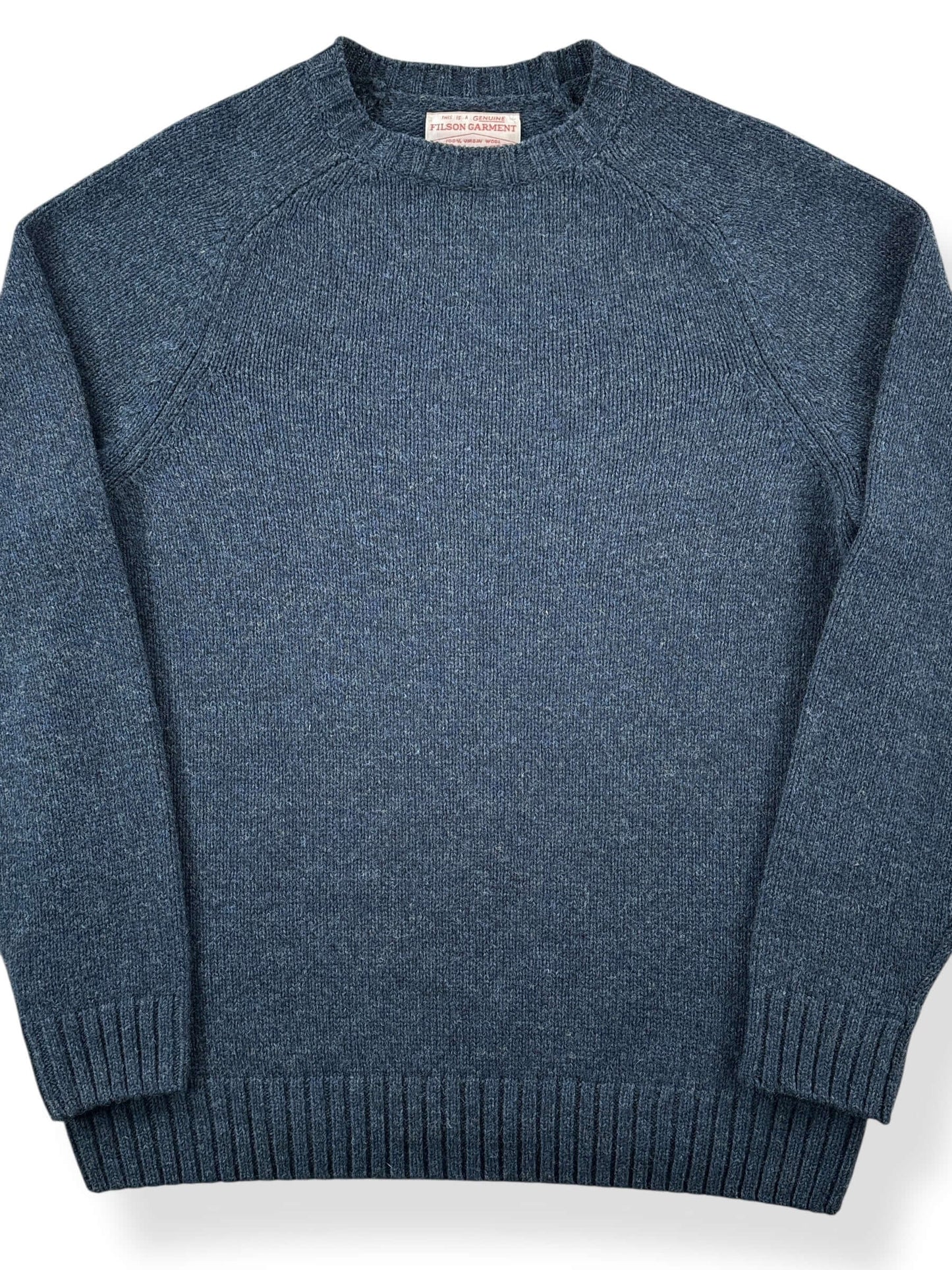 Front Close Up of Filson Made in Italy Wool Sweater SZ M