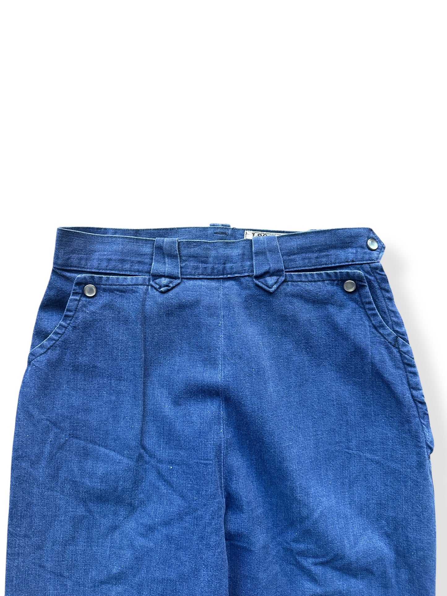 Front Top of Vintage Lee Frontier Lady Side Zip Jeans W25