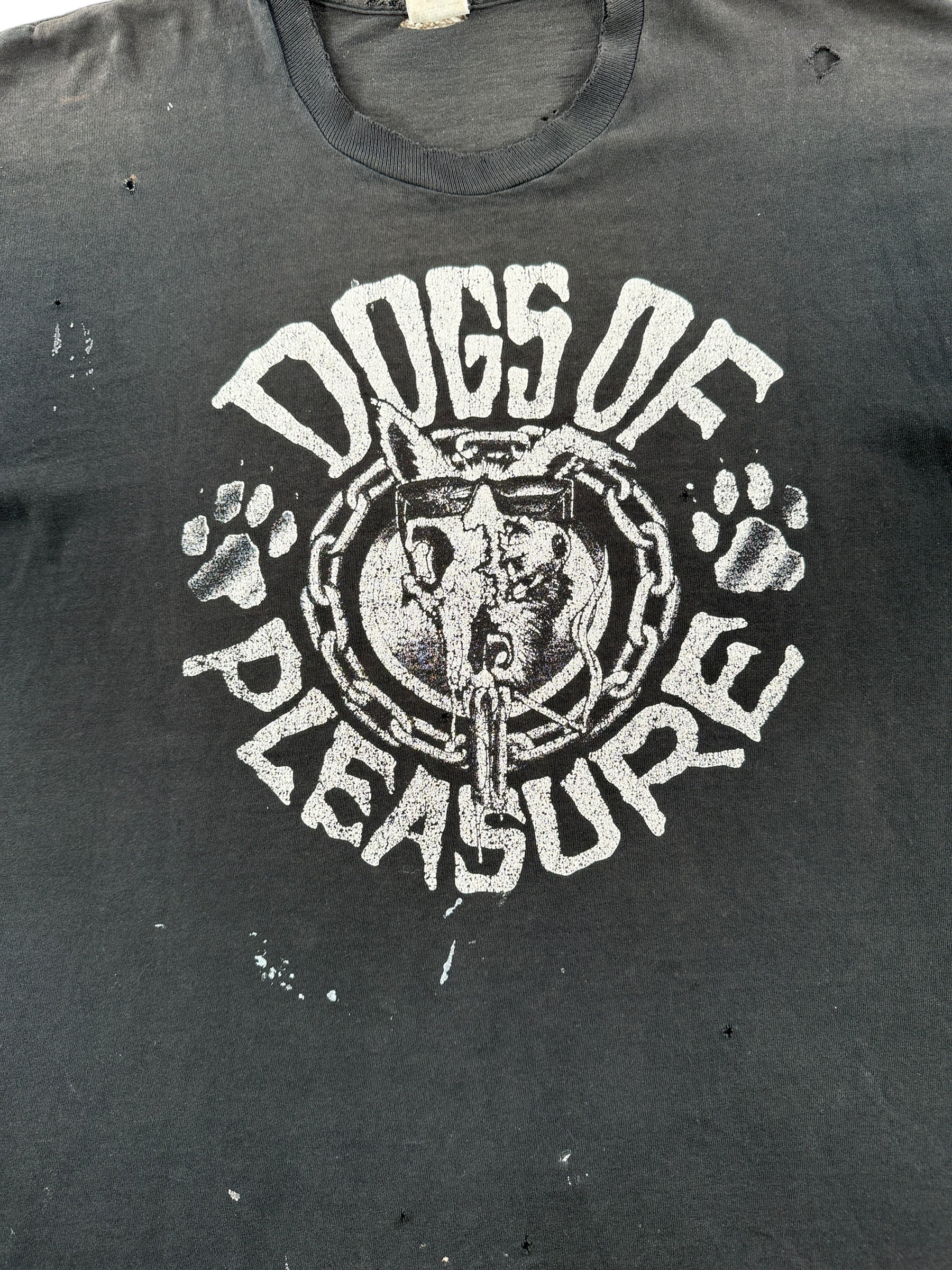 Graphic of Vintage Dogs of Pleasure Band Tee SZ XL