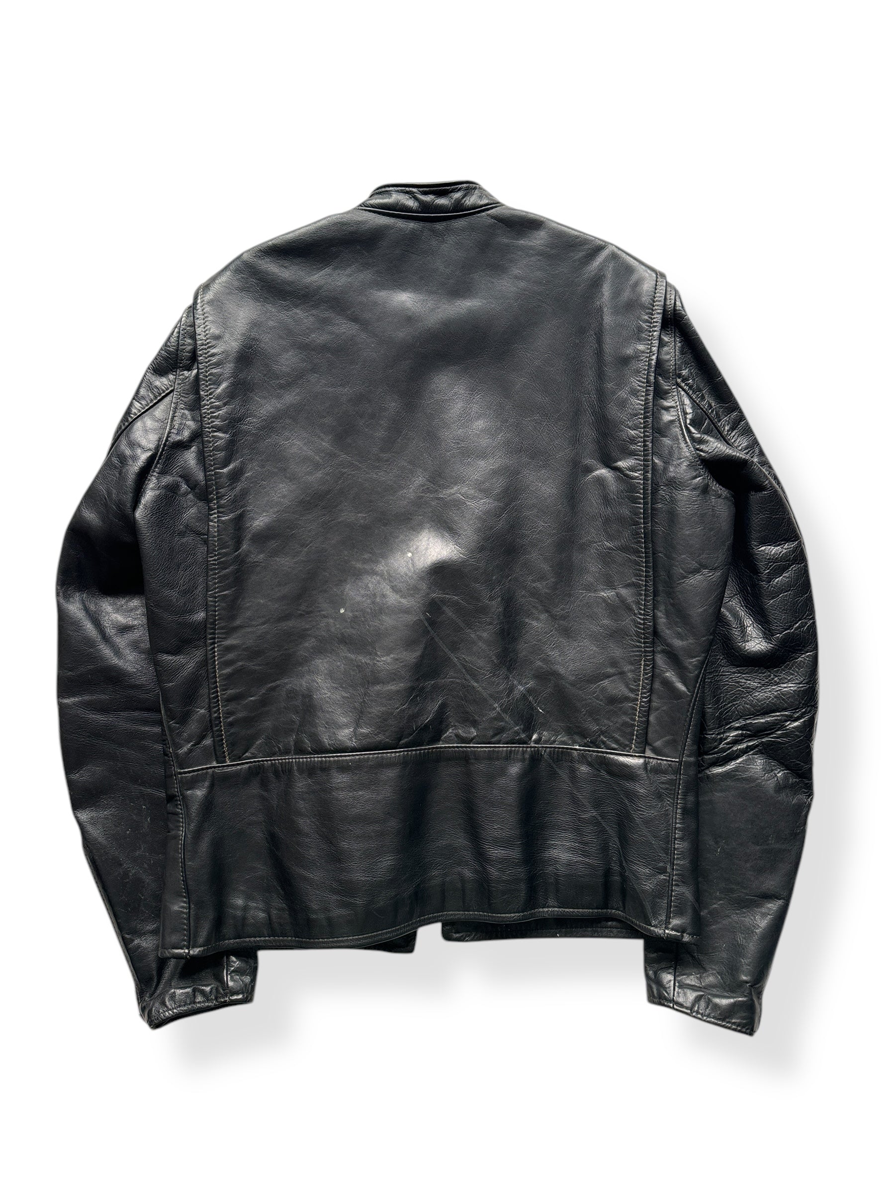 Back of Vintage Brooks Leather Moto Leather Jacket SZ 42