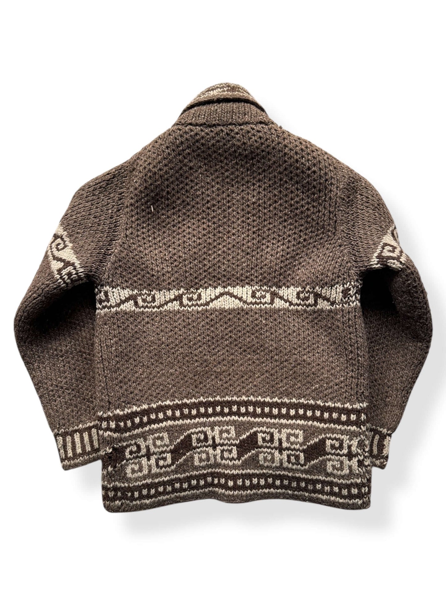 Back of Vintage Cowichan Style Sweater SZ S