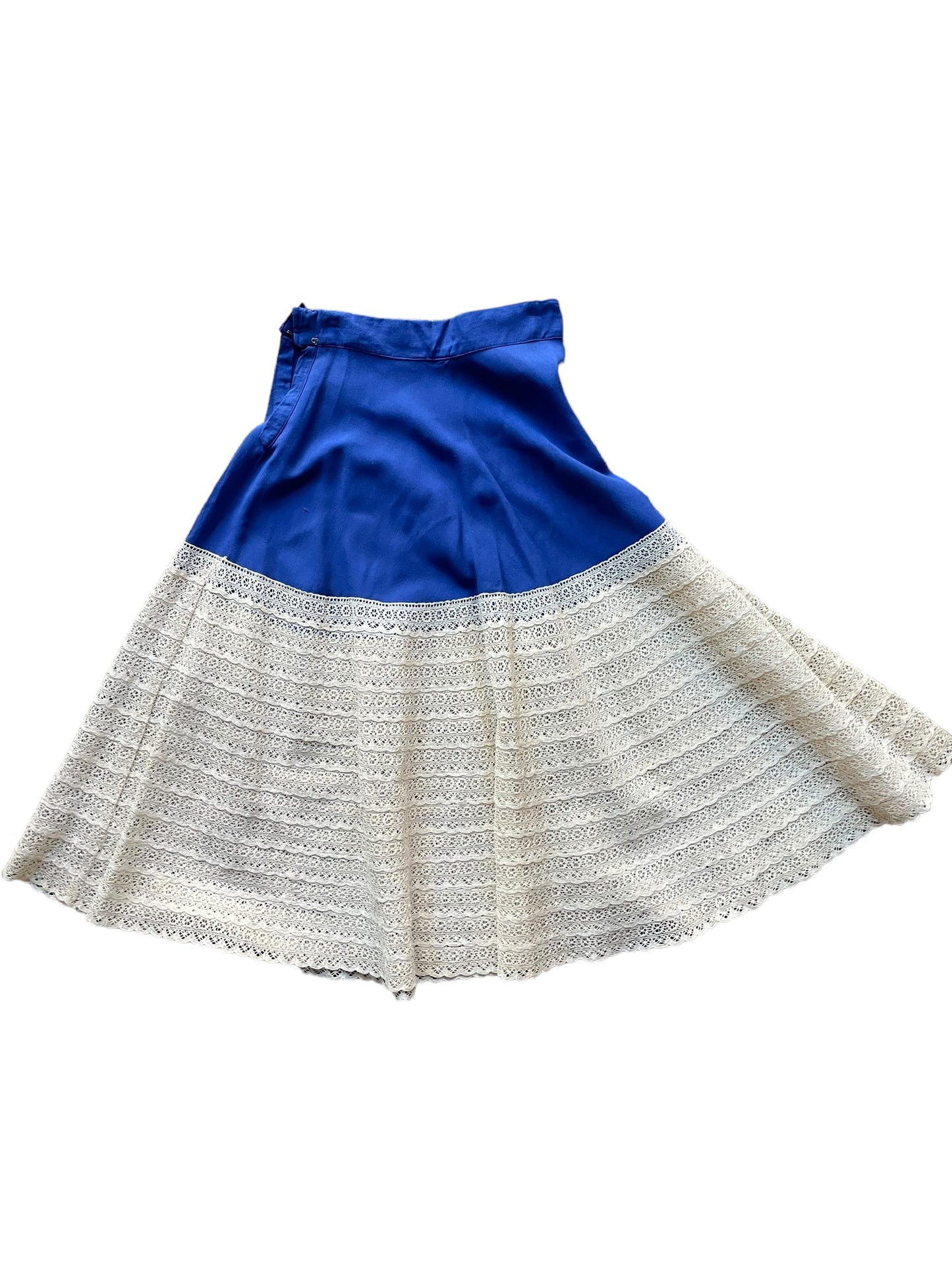 Back view of 1950s Handmade Lace Circle Skirt SZ S-M