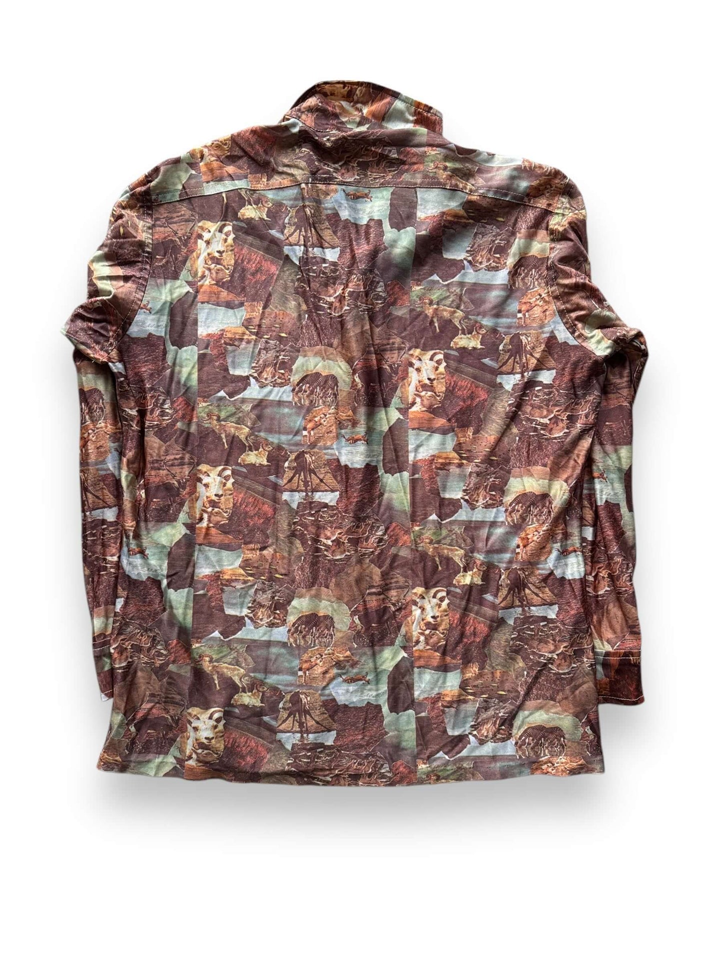 Back of Vintage Safari Themed Disco Shirt SZ L