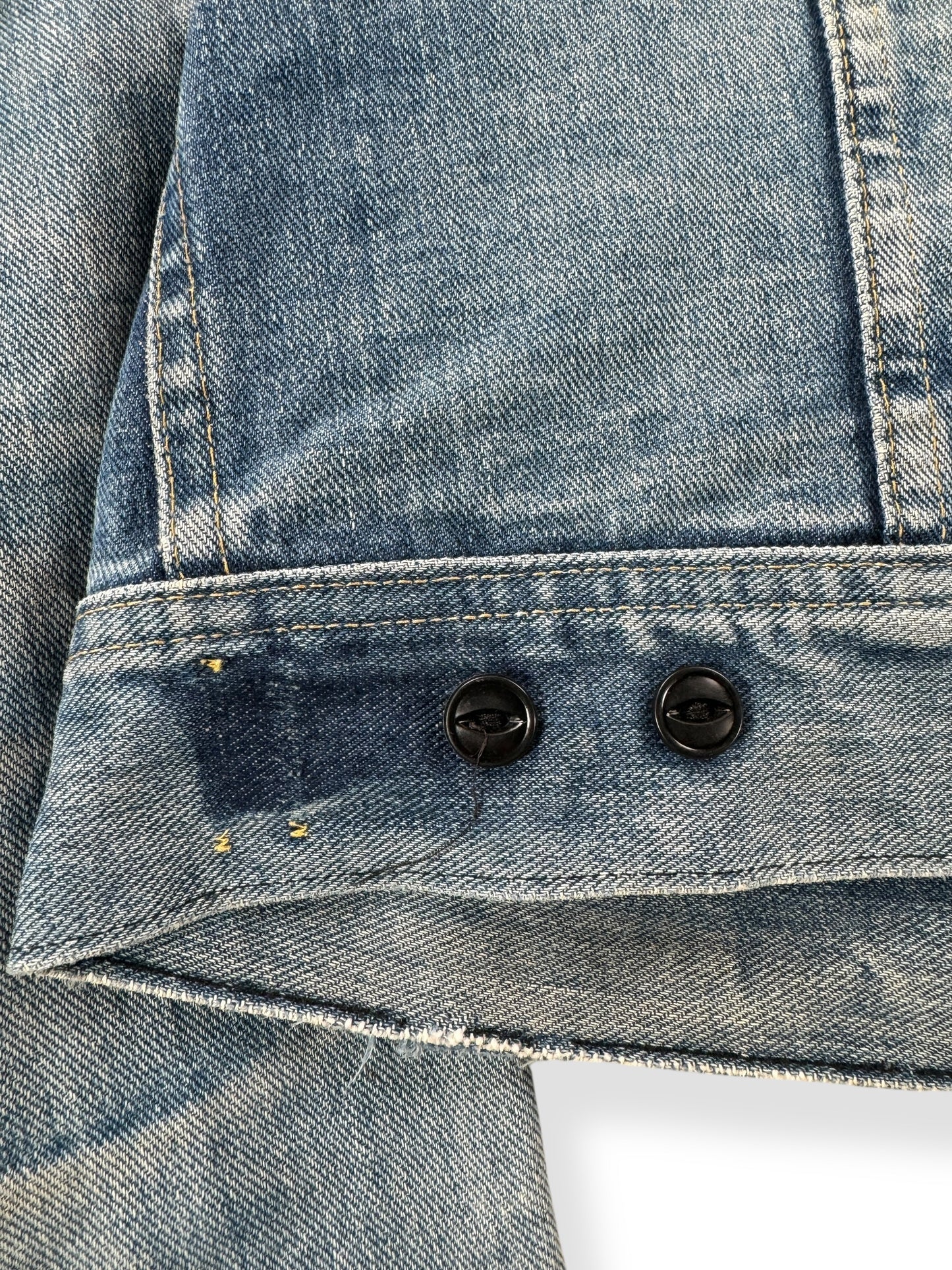 Missing Tab on 80s Lee 101-J Distressed Jacket SZ 44 Long