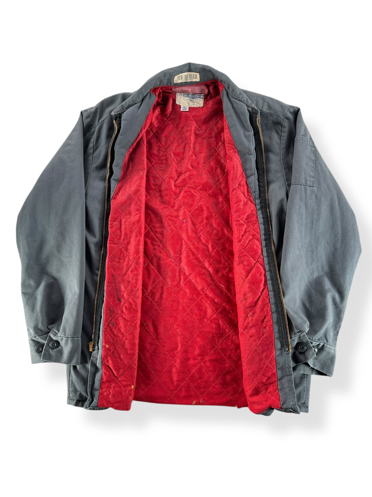 Inside of Vintage Work Wear Gas Station Jacket Quilted Liner SZ M