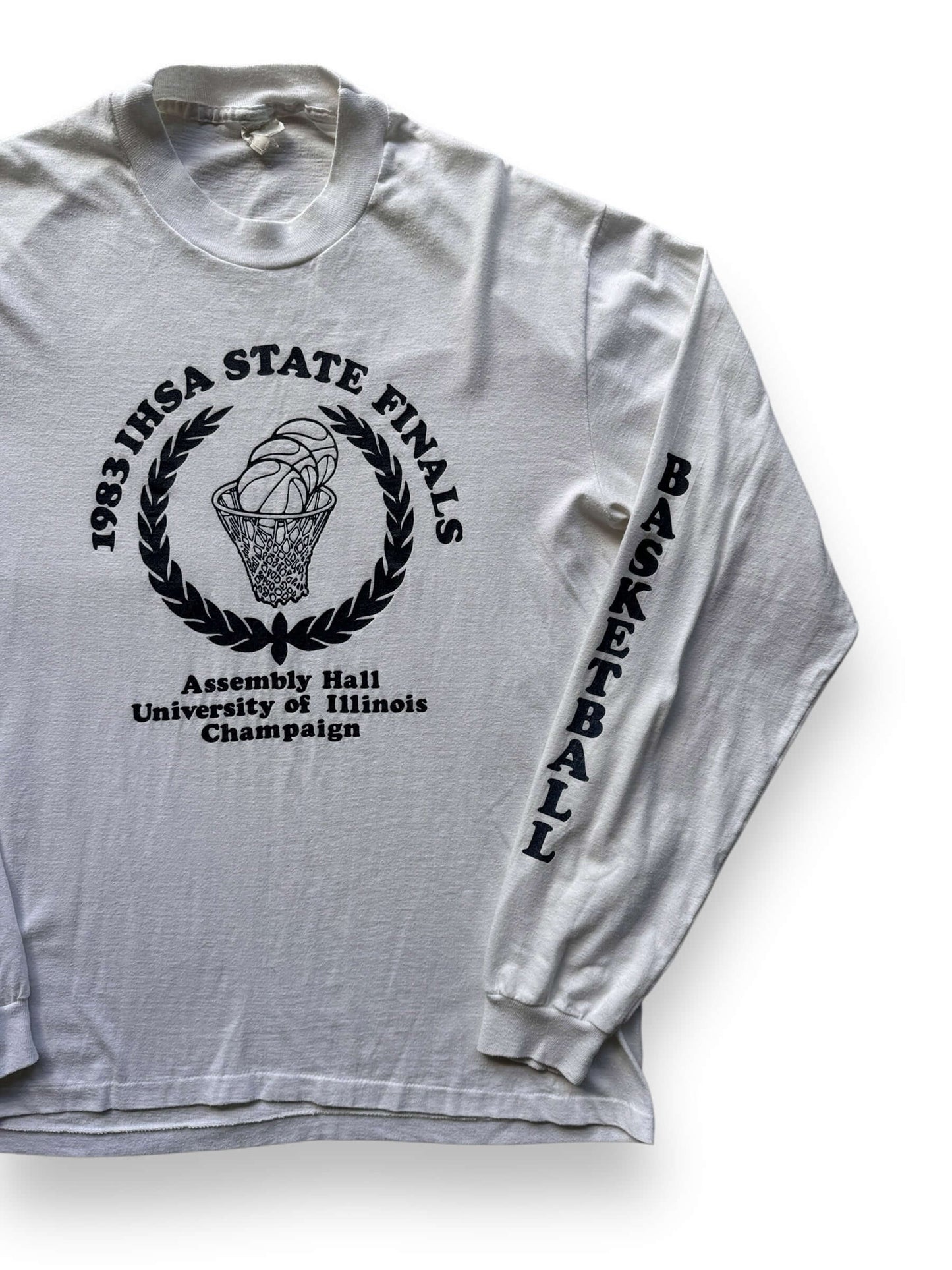front left of Vintage 1983 IHSA State Finals L/S Tee SZ M