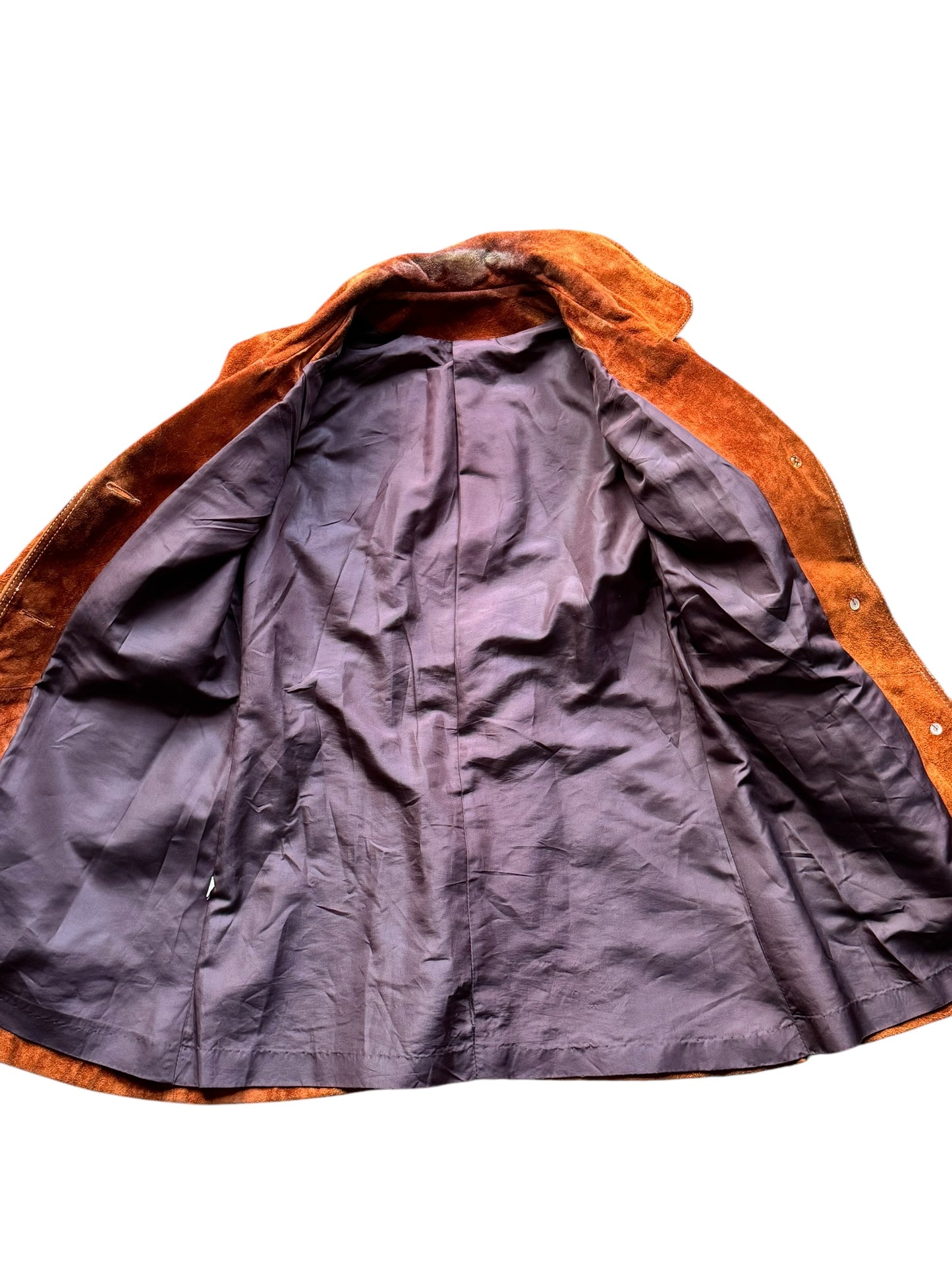 1970s Brown Suede Coat M