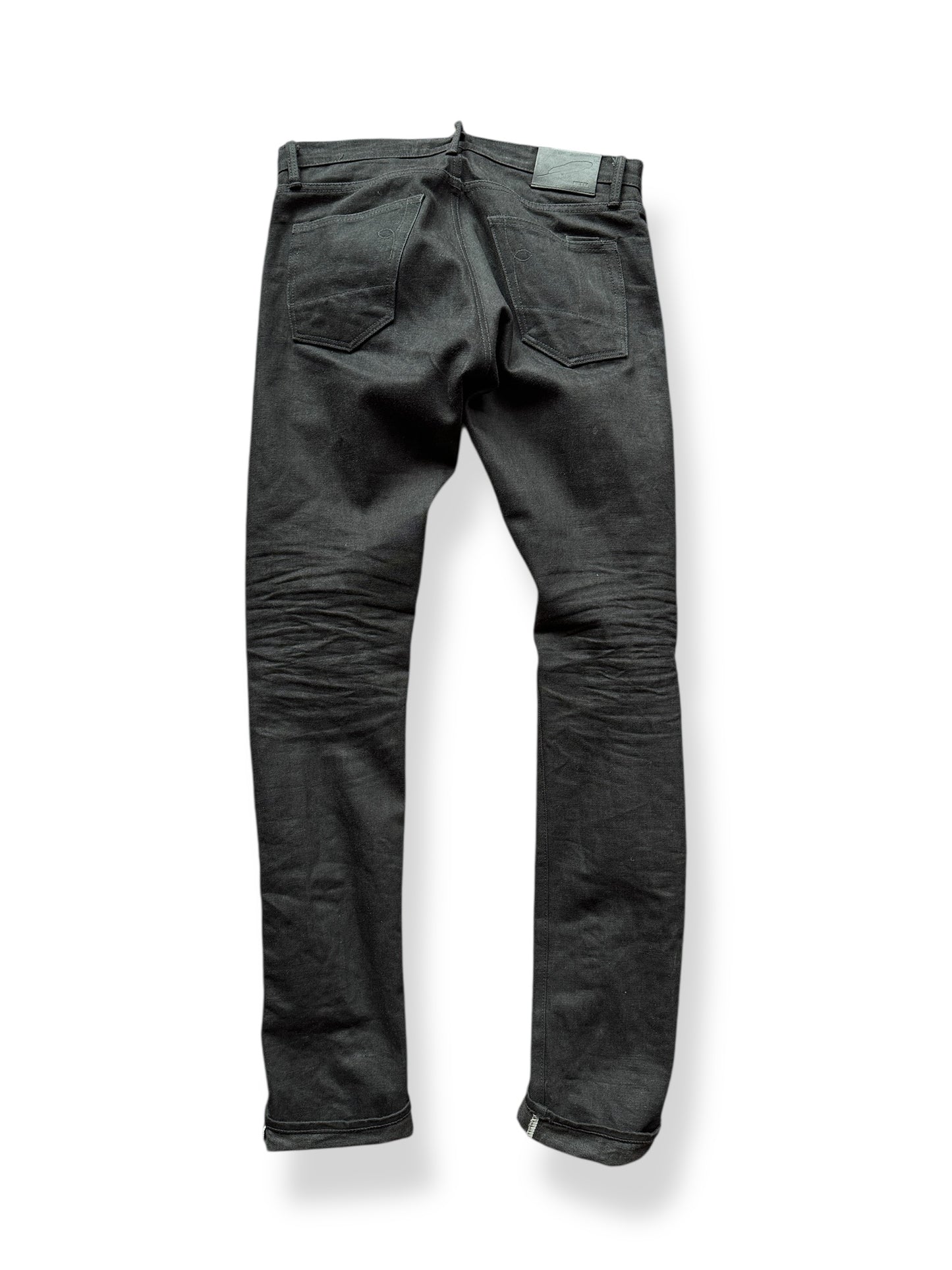 Back of Rogue Territory Black Skinny Japanese Selvedge W31