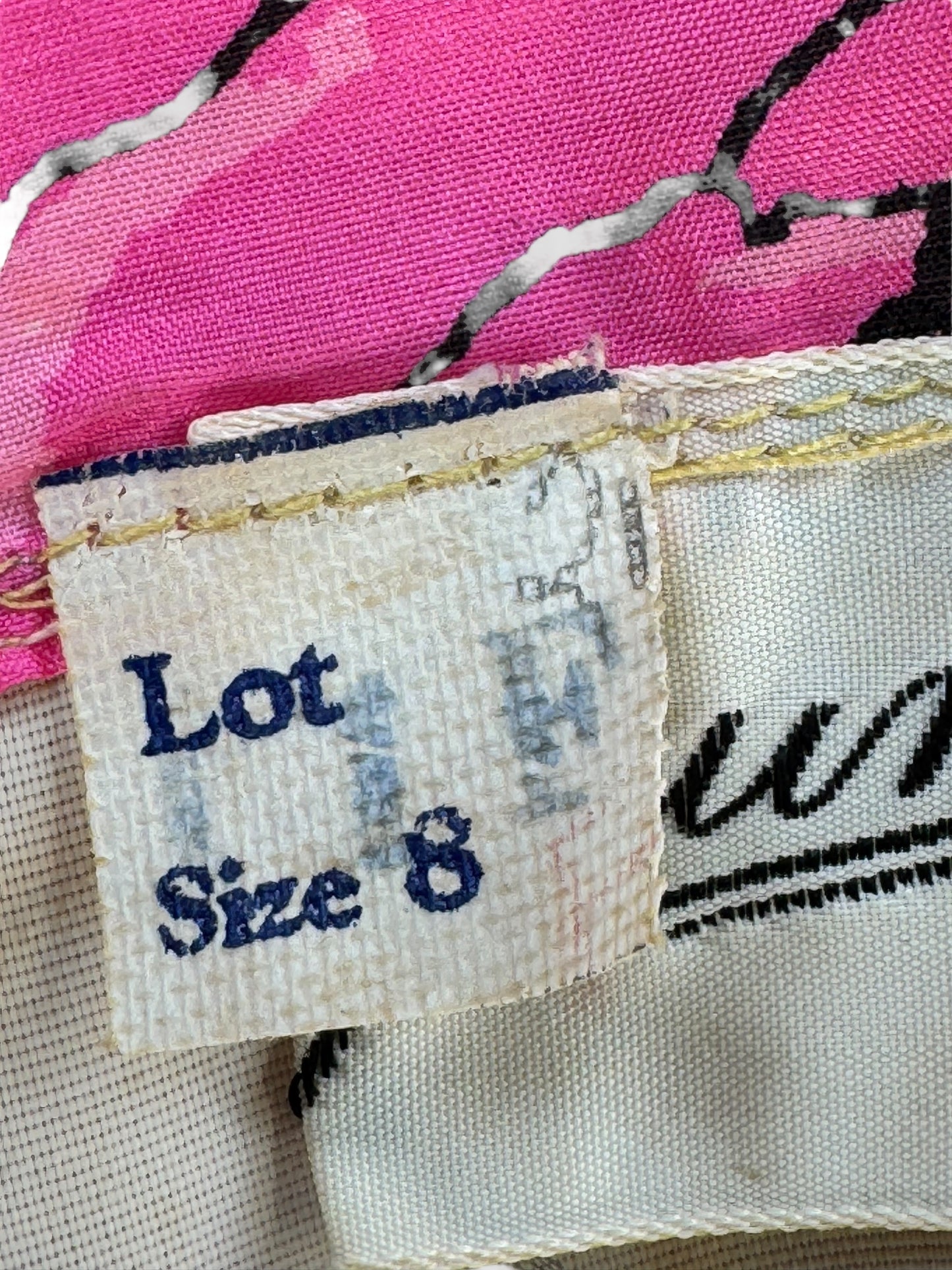 Size tag 1960s Juenesse Floral Cocktail Dress S