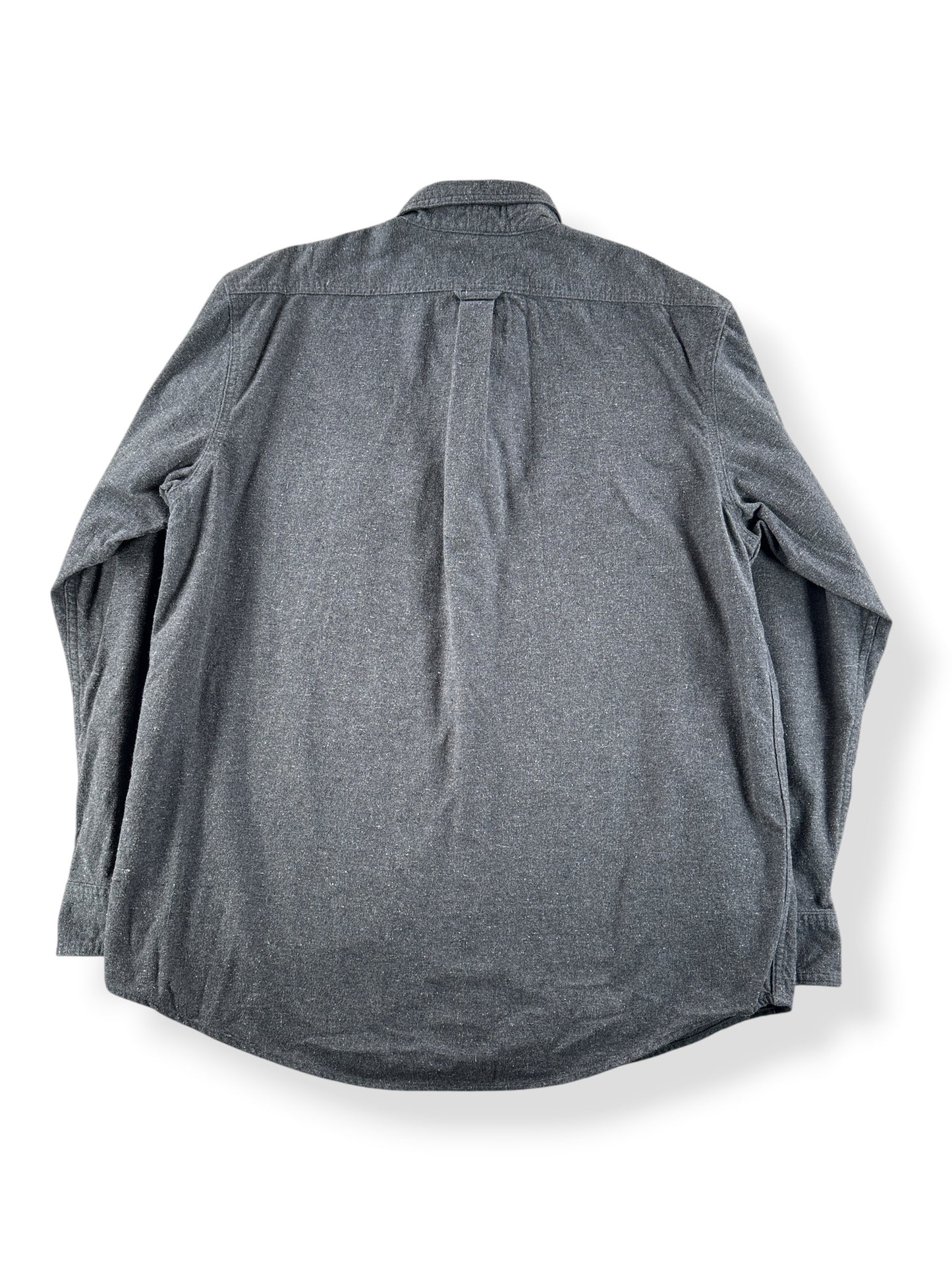 Back of Filson Dark Heather Grey Alaska Guide Shirt SZ L