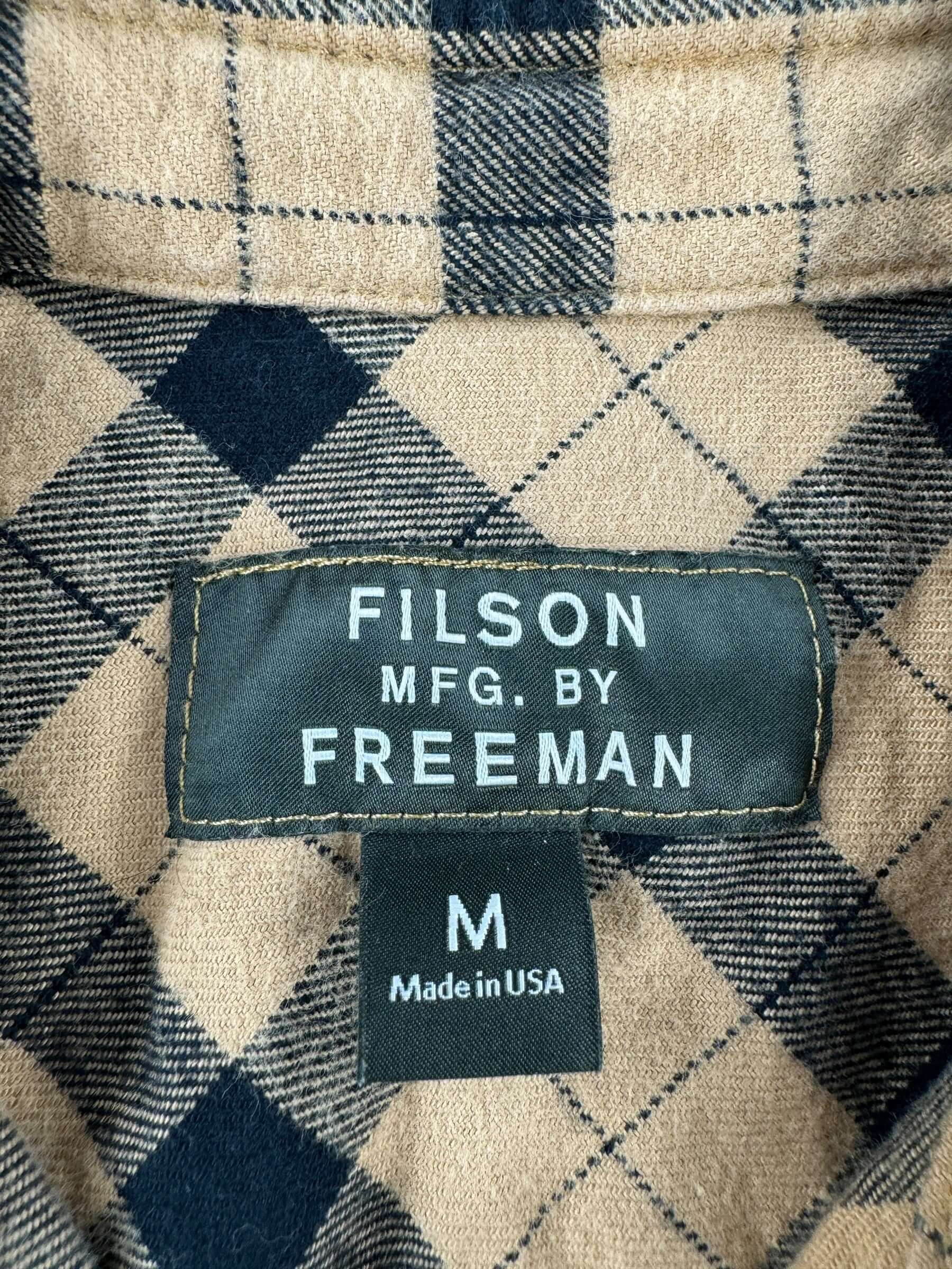 Label on Filson x Freeman Weathervane Flannel SZ M