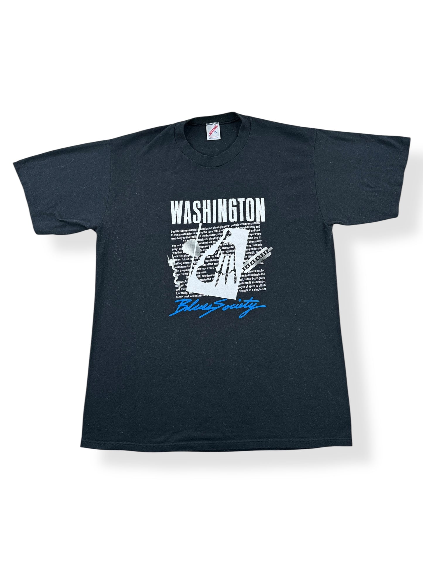 Front of Vintage Washington Blues Society Tee SZ L