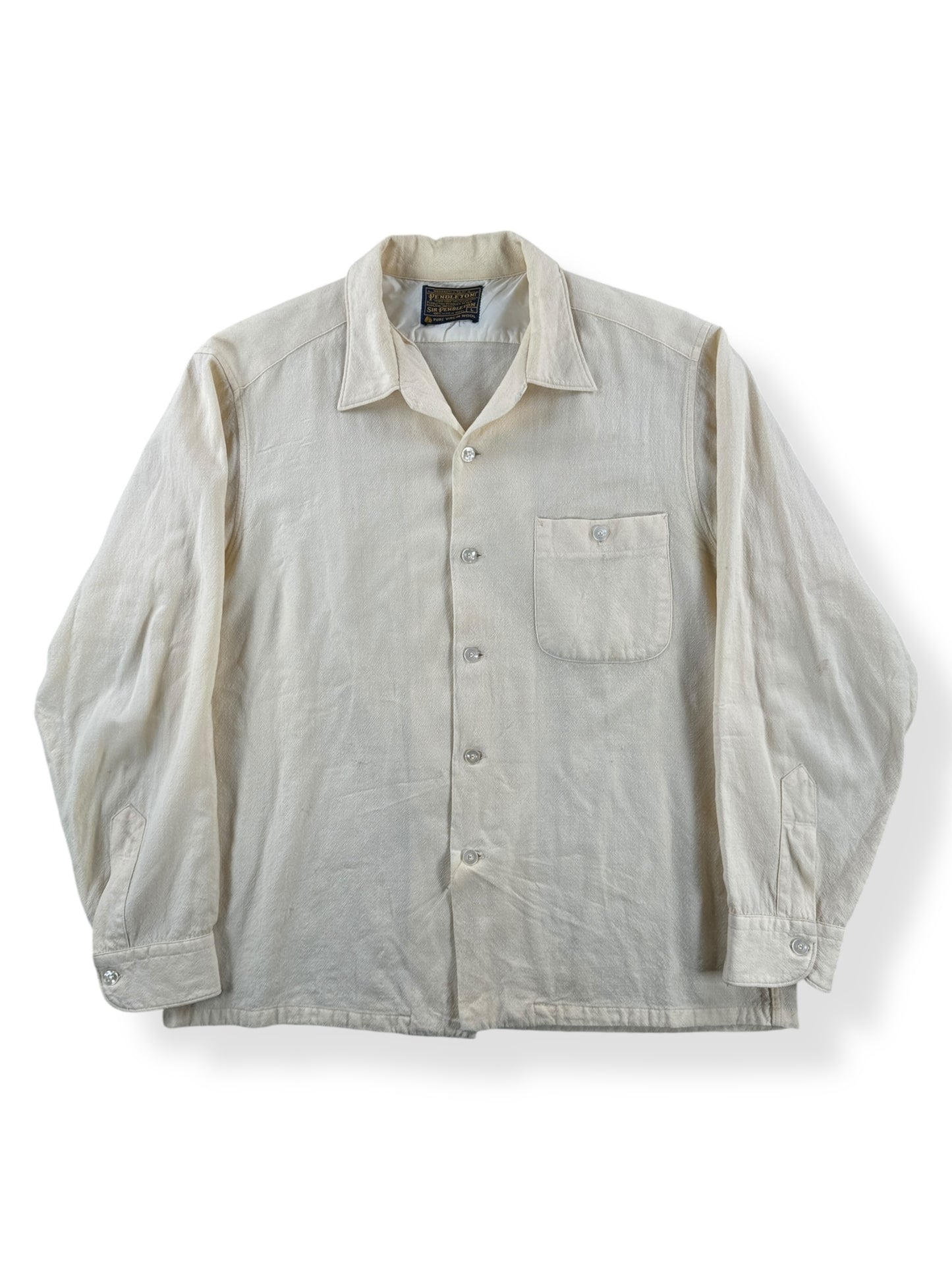 Front of Vintage 50s/60s Sir Pendleton Loop Collar Shirt SZ L